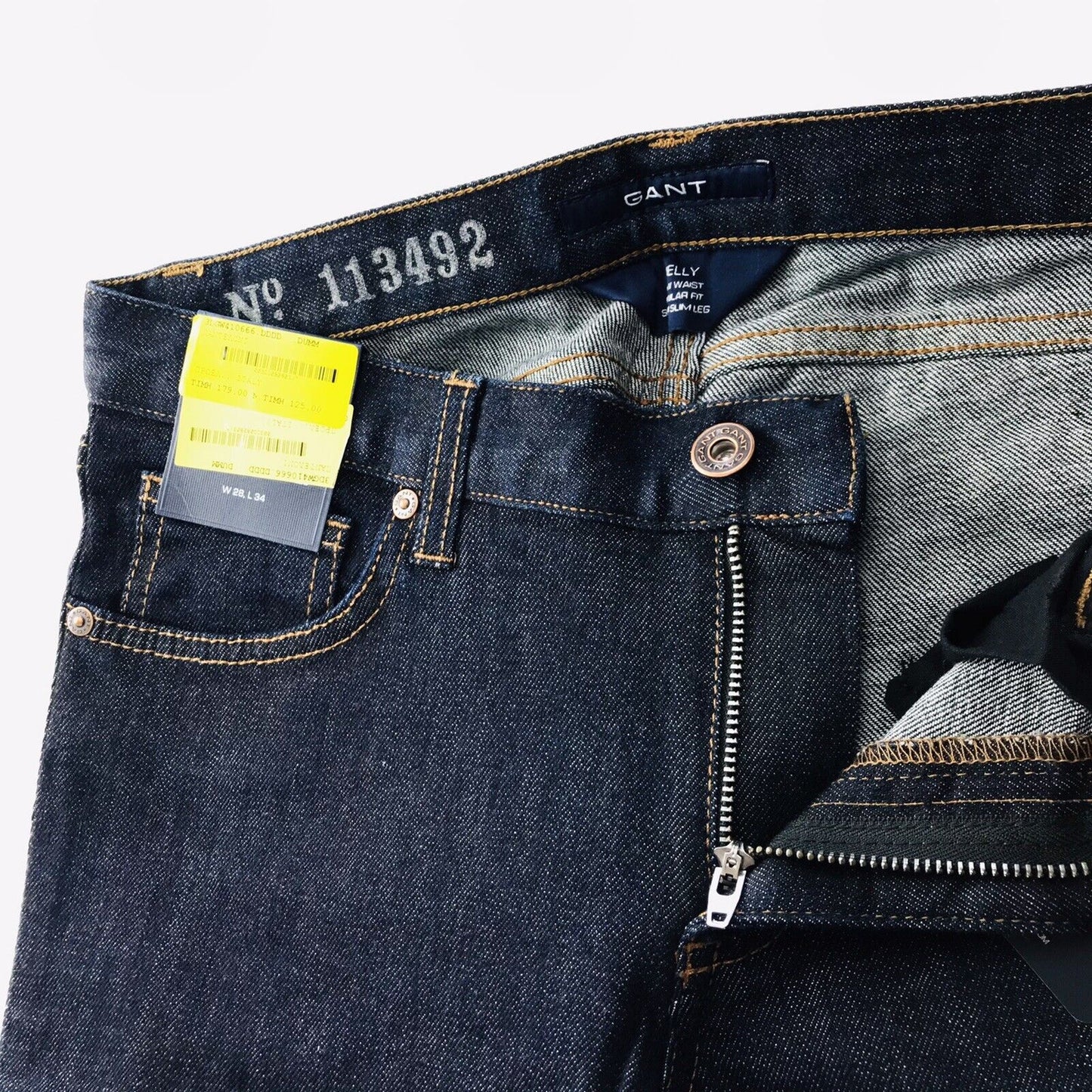 €179 GANT NELLY Women Dark Blue Low Waist Regular Super Slim Fit Jeans W28 L34