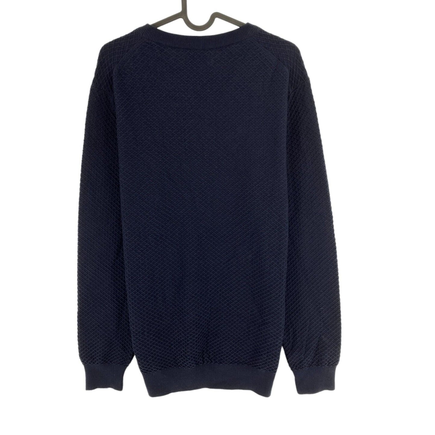 GANT Navy Blue Texture Crew Neck Sweater Pullover Size M