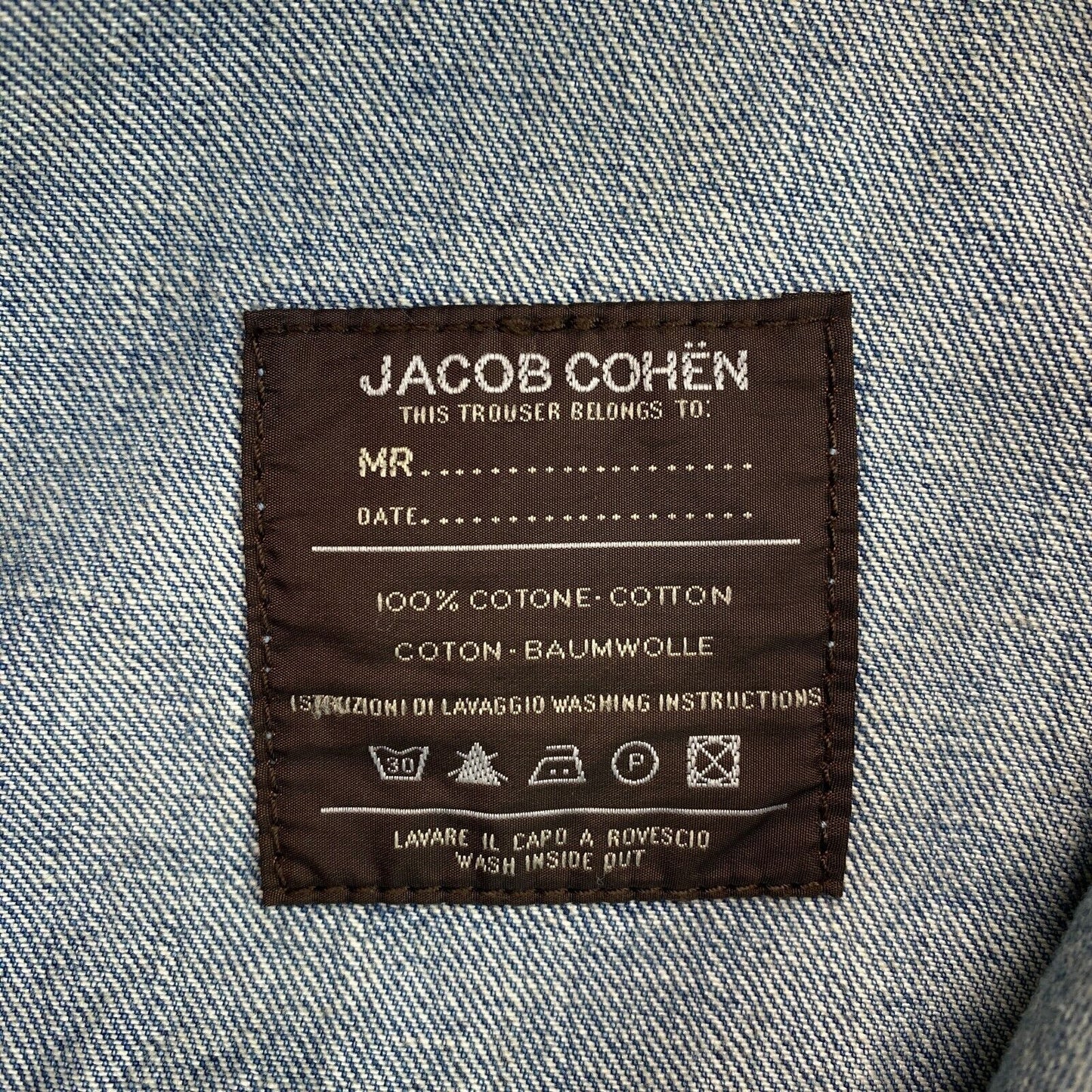 Jacob Cohen Men 620 Limited Blue Selvedge Jeans Size W32 L34 Made In Italy