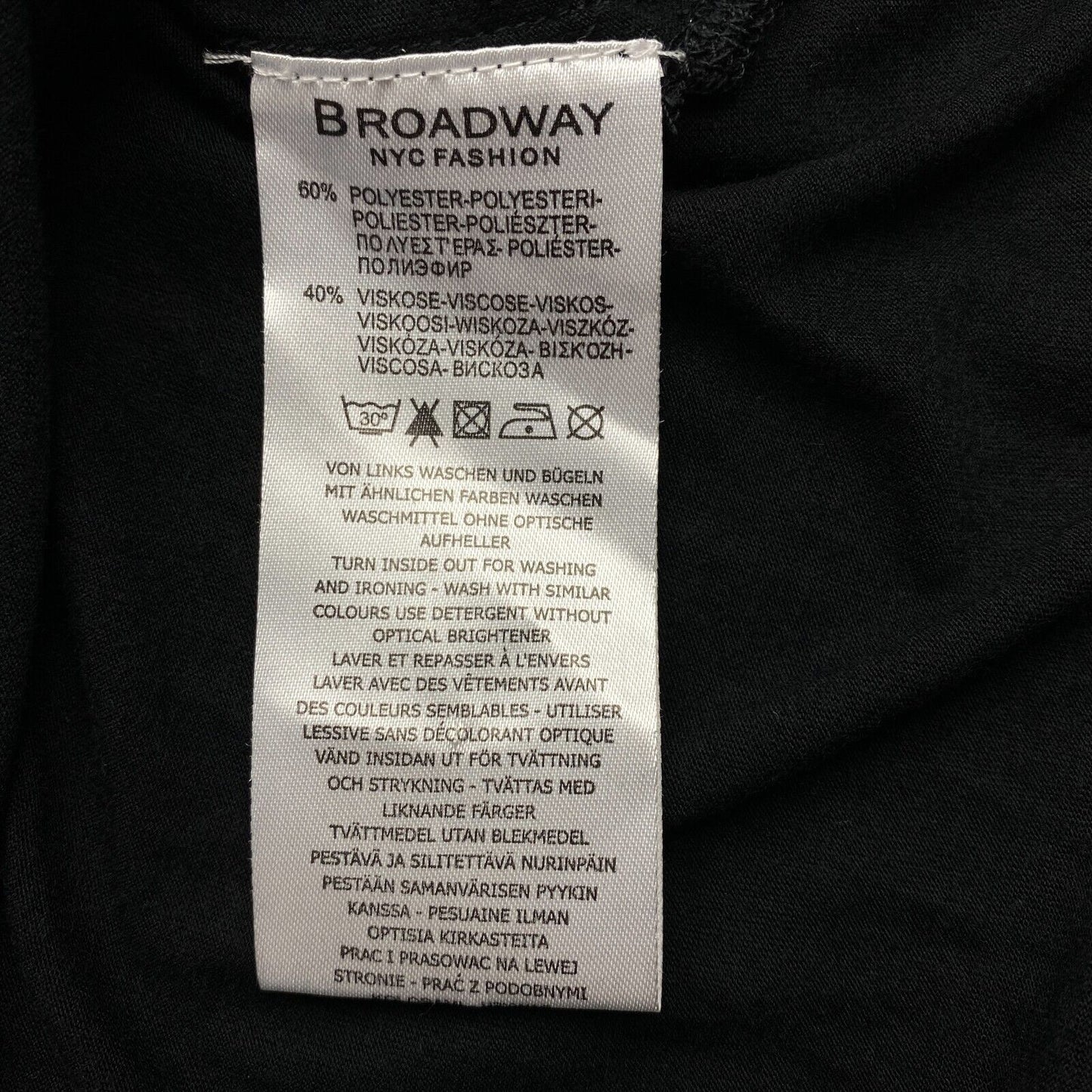 BROADWAY NYC FASHION Black Sleeveless Cowl Neck Jersey Shift Dress Size M