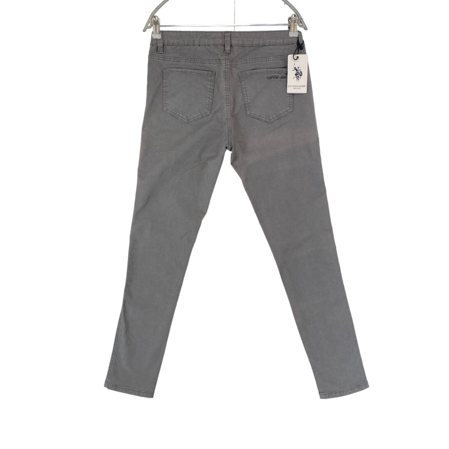 US POLO ASSN Femme Gris Pantalon Coupe Skinny W30 L34