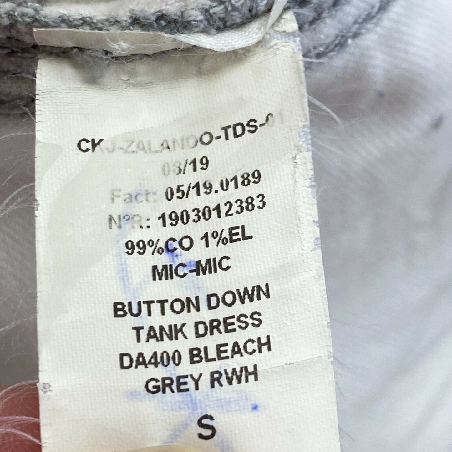 CALVIN KLEIN JEANS Grey Denim Button Down Tank Dress Size S