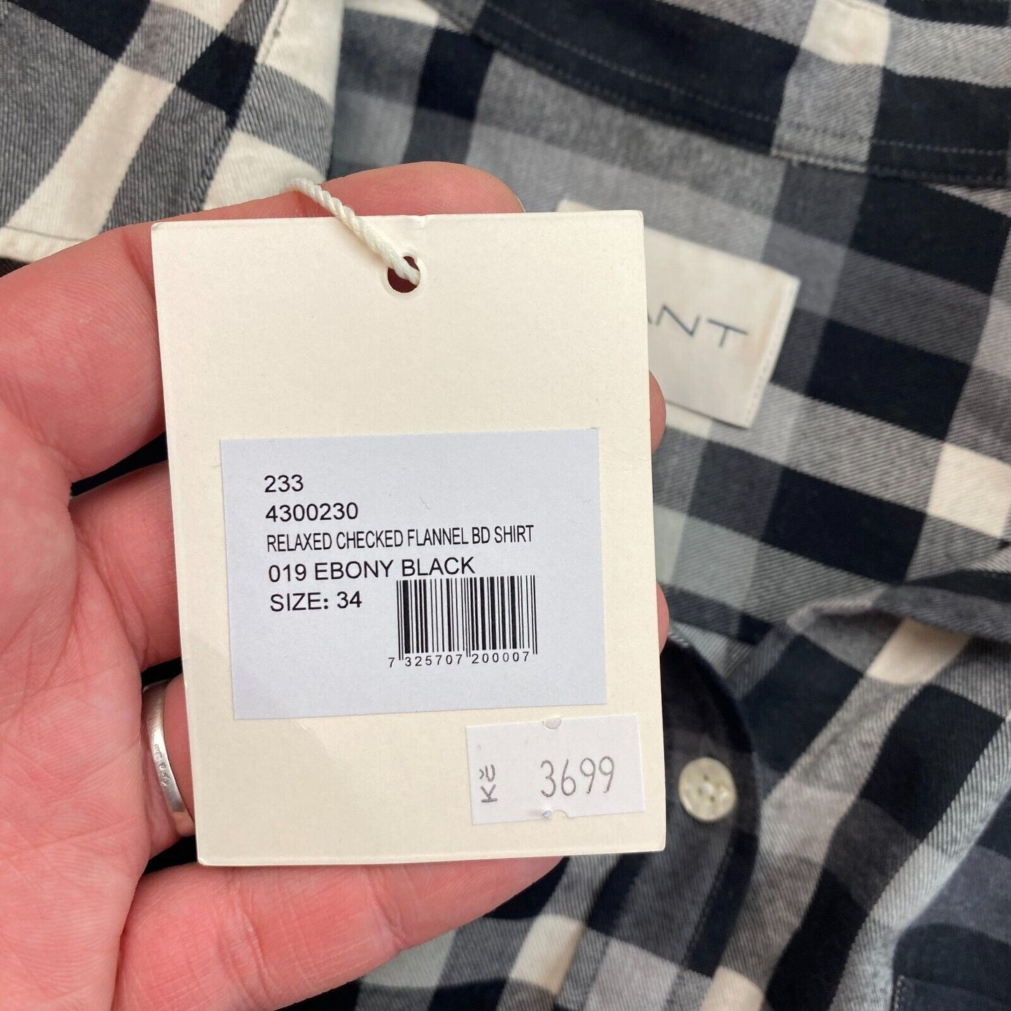 GANT Chemise BD décontractée en flanelle à carreaux noirs Taille EU 34 UK 6 US 4