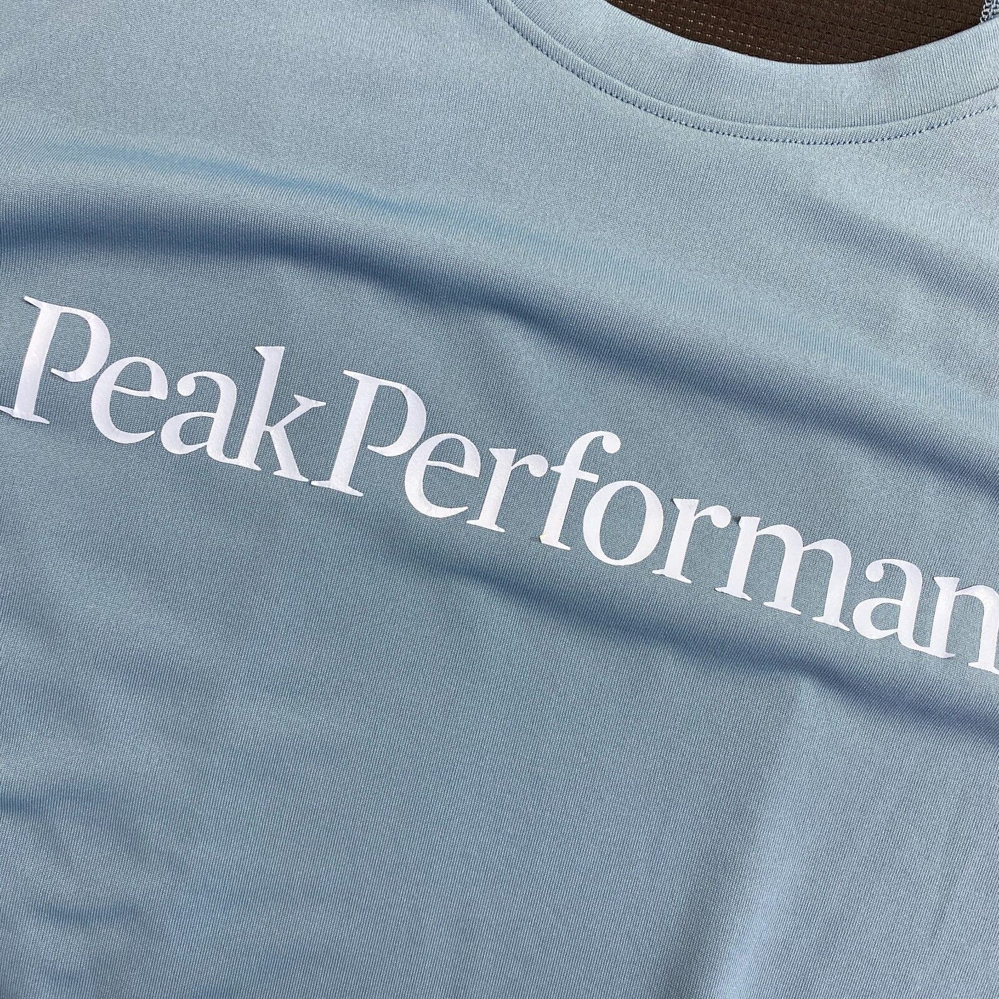 PEAK PERFORMANCE Men Dark Blue Alum Light Crew Neck SS T Shirt Size 2XL XXL