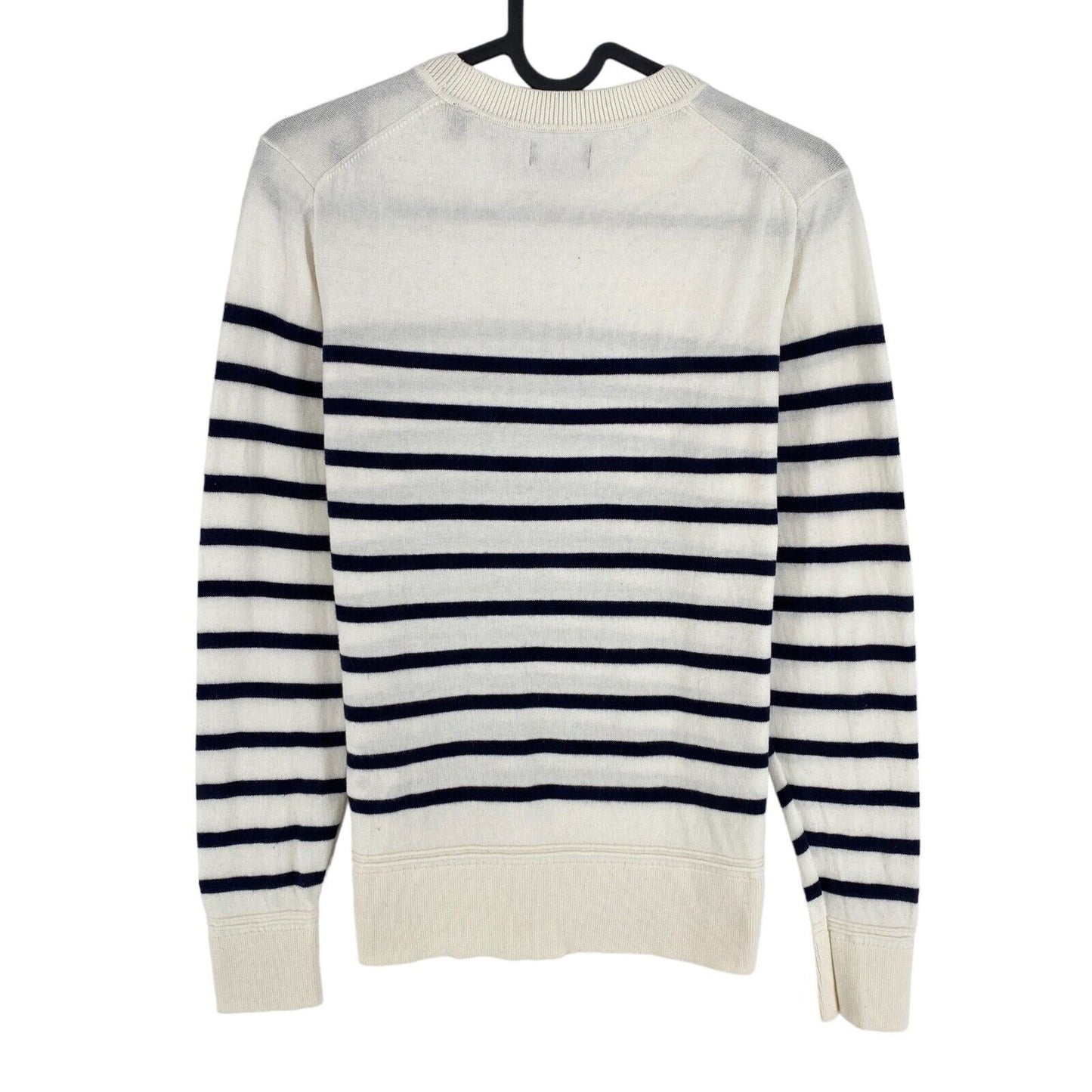 GANT White Cotton Striped Crew Neck Sweater Jumper Size XS