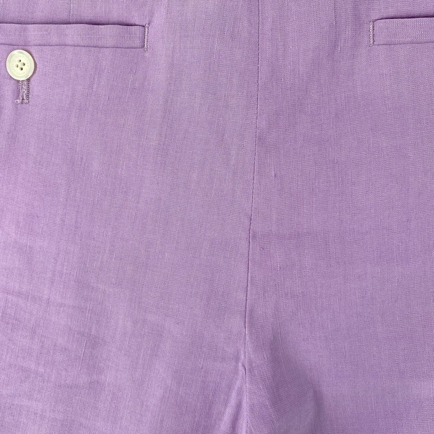 GANT Women Purple Slim Fit Linen Blend Dress Trousers EUR 40 UK 12 US 10 W32