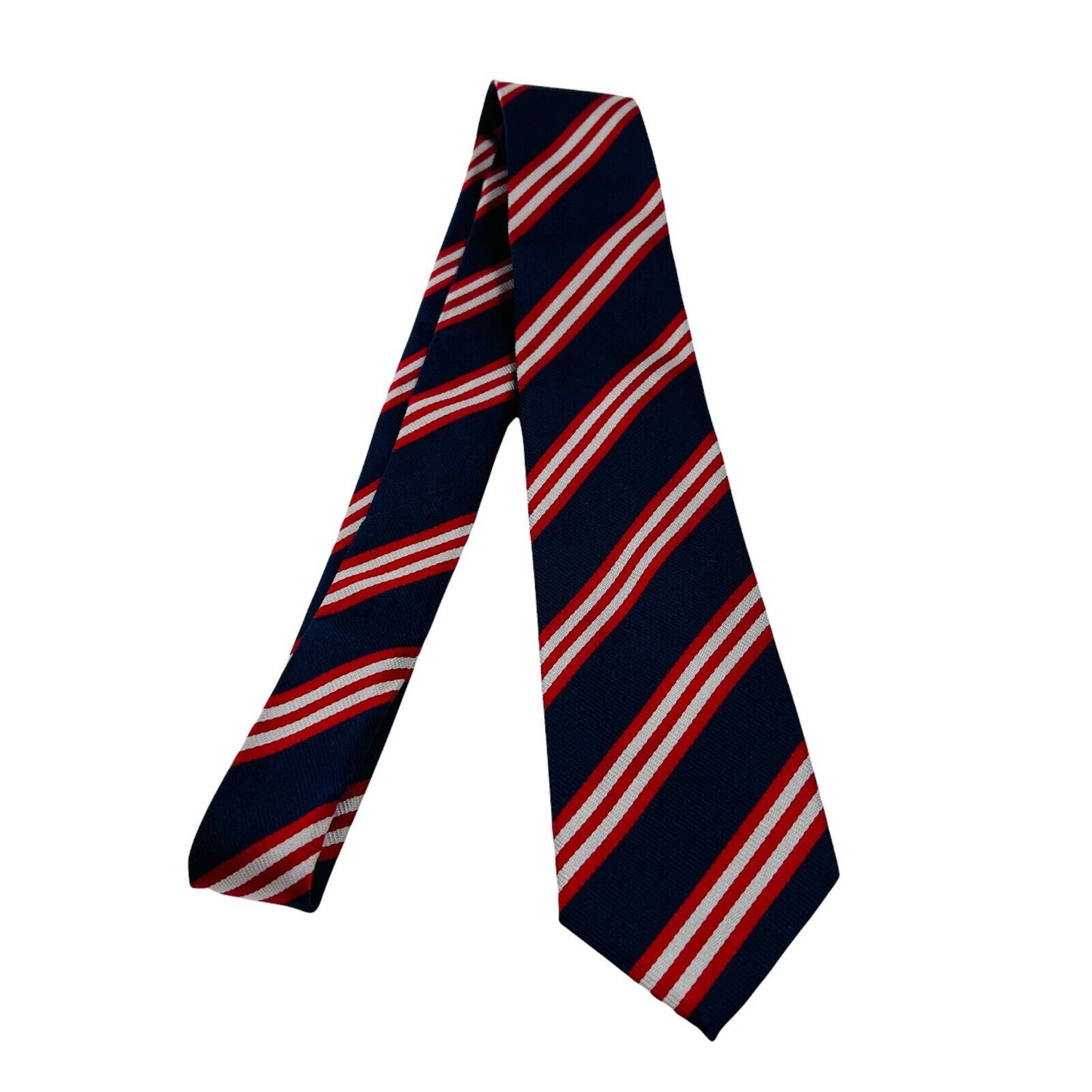 GANT Boys Kids Dark Blue Red Striped 100% Silk Hand Made Tie