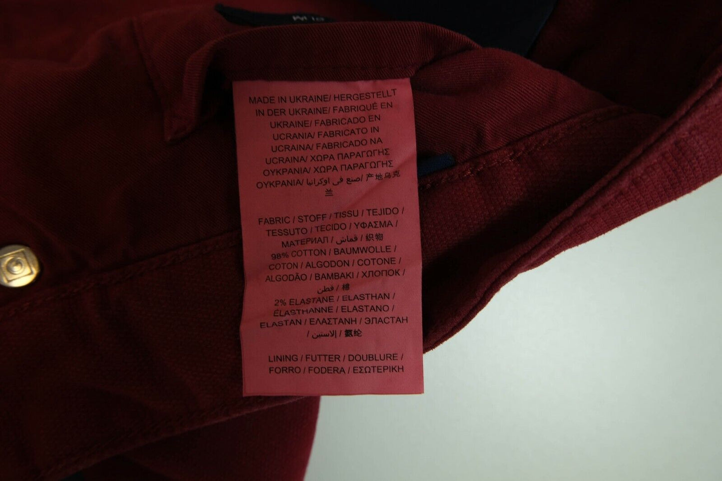 GANT Mahogny Red Canvas Slim Fit Jeans Size W33 L34