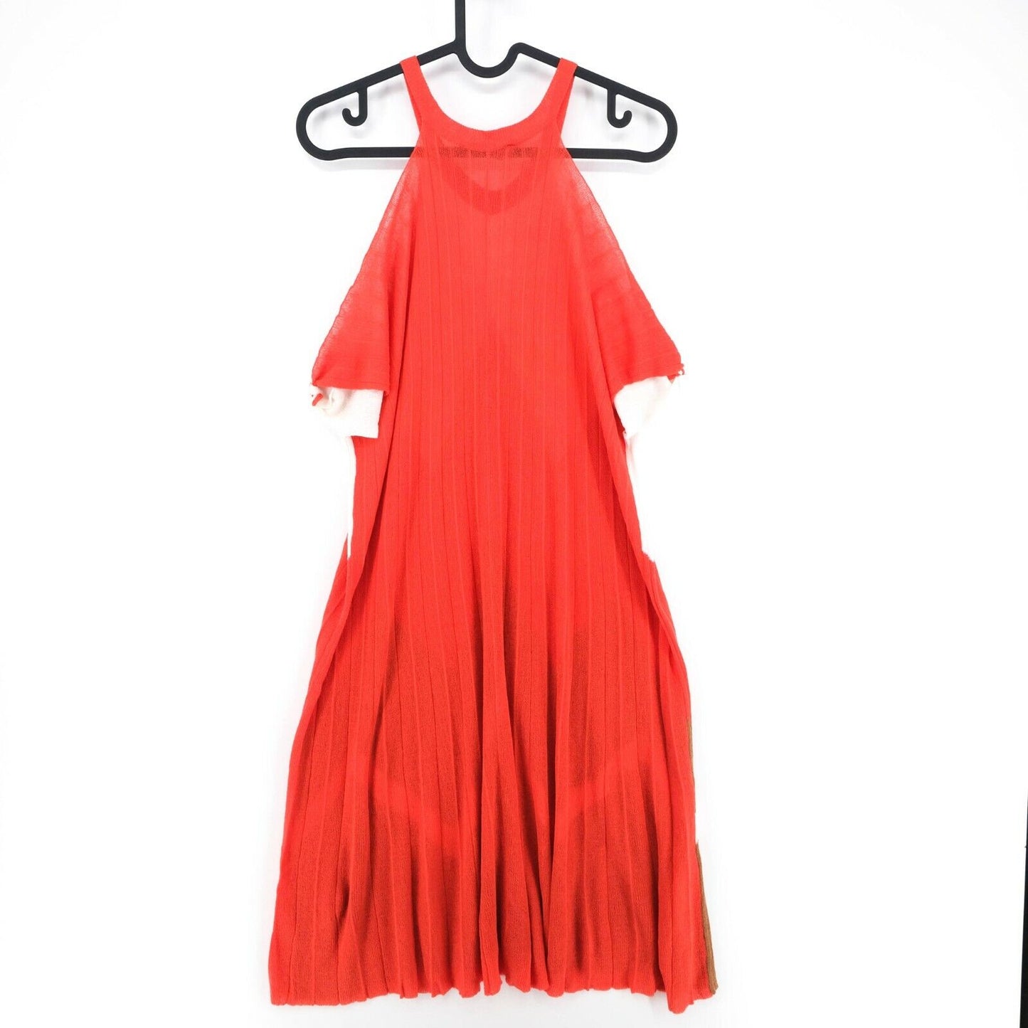 UVP 139 € STEFANEL Orange Mini Streifen Kleid Größe M