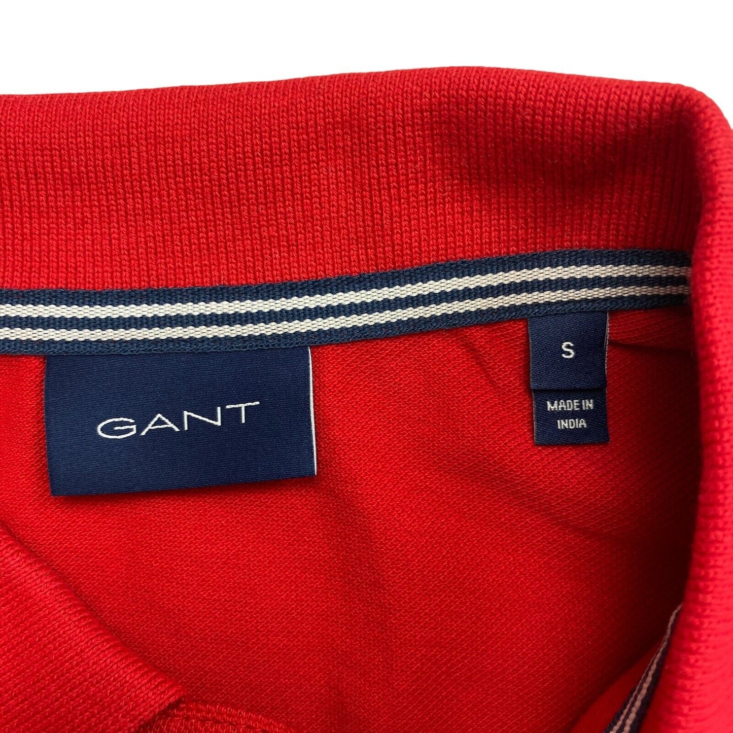 GANT Red Solid Pique Rugger Polo Shirt Size S