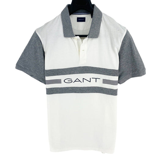 GANT Men White Logo Pique Short Sleeve Polo Shirt Size XL