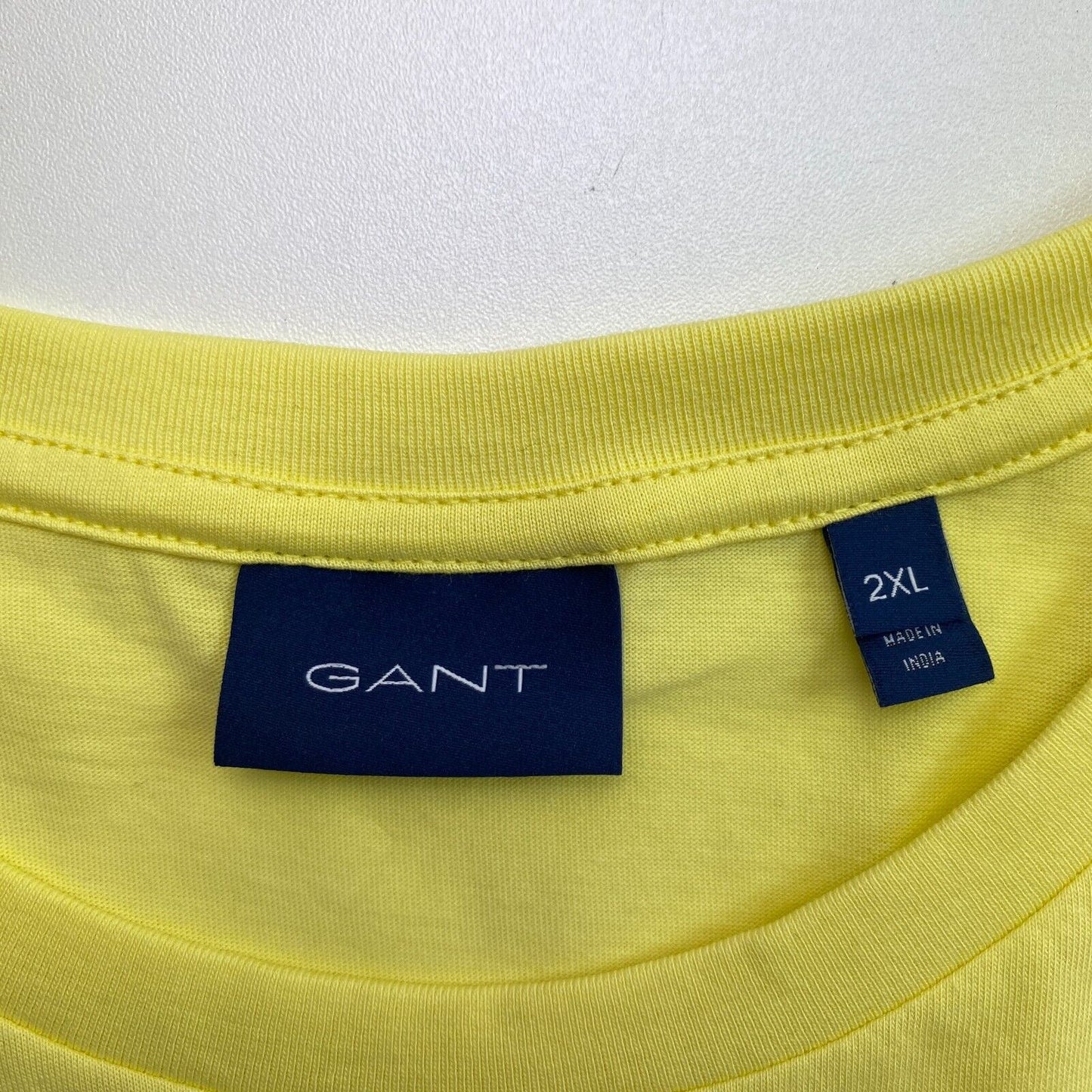 GANT Men Yellow Original Crew Neck Short Sleeves T Shirt Size 2XL XXL