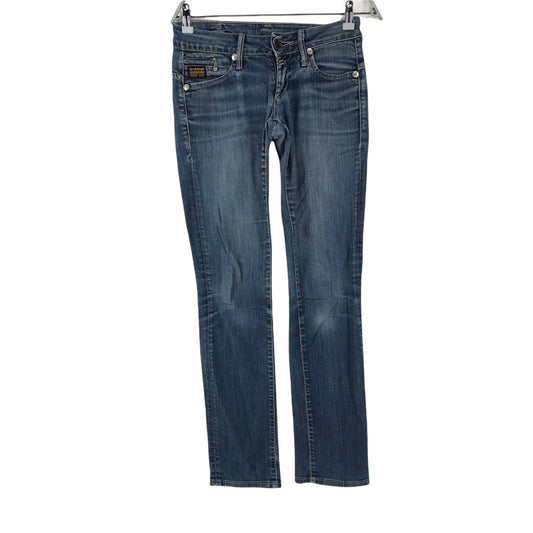 G-STAR RAW MIDGE Femme Bleu Regular Straight Fit Jeans W27 L34 Fabriqué en Italie