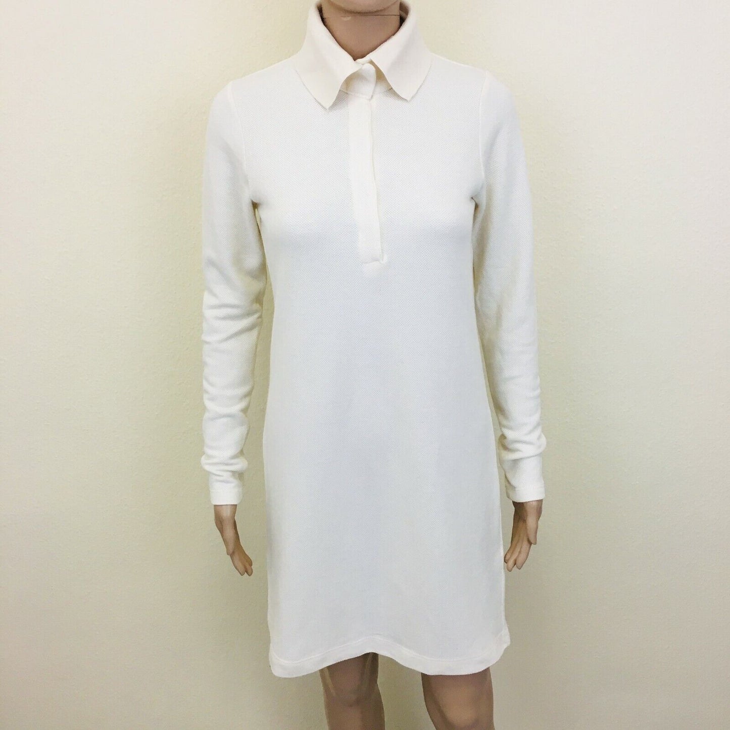 ZARA White Long Sleeve Polo Neck Dress Size S