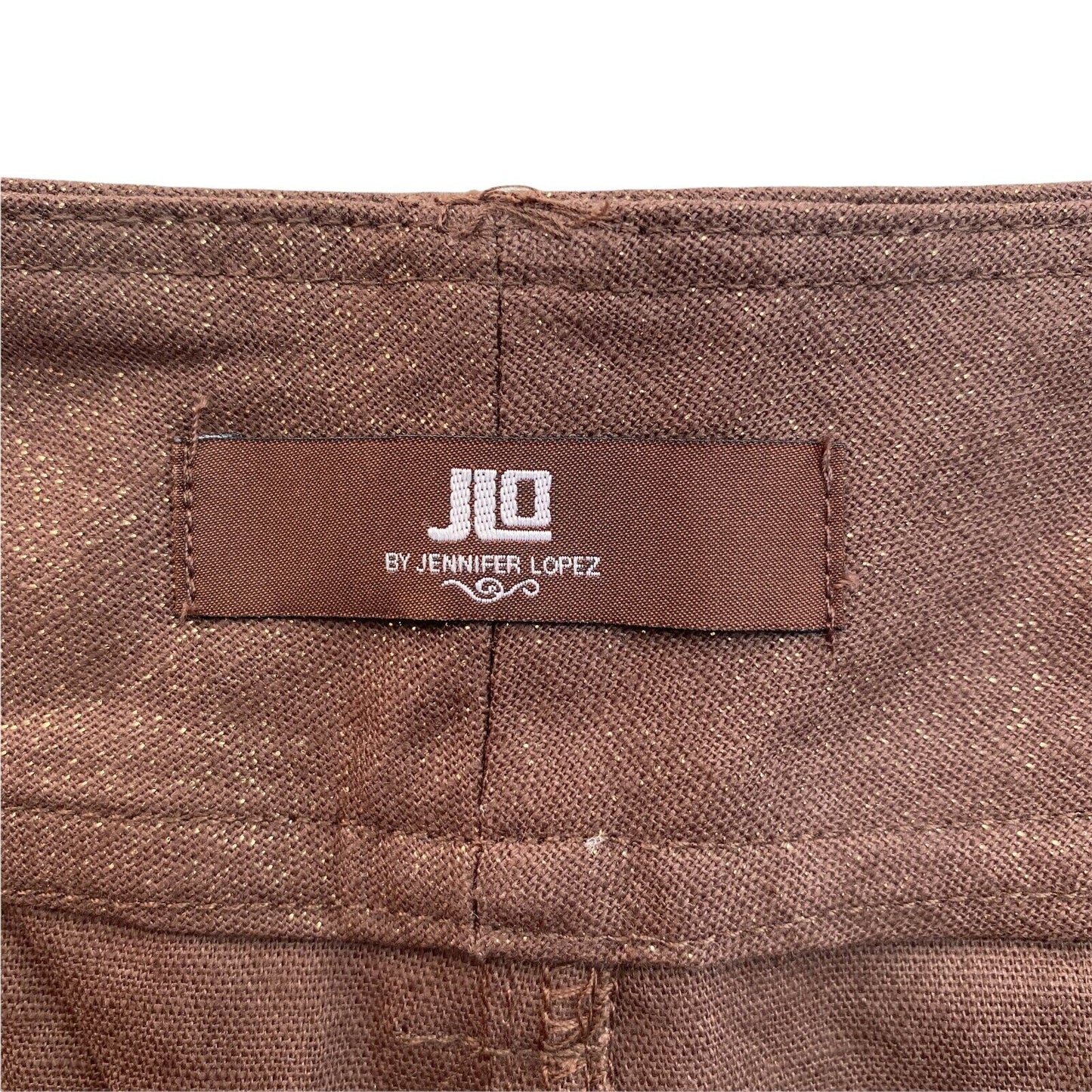 JLO By Jennifer Lopez Dark Brown Linen Cotton Jogger Pants Trousers Size W30