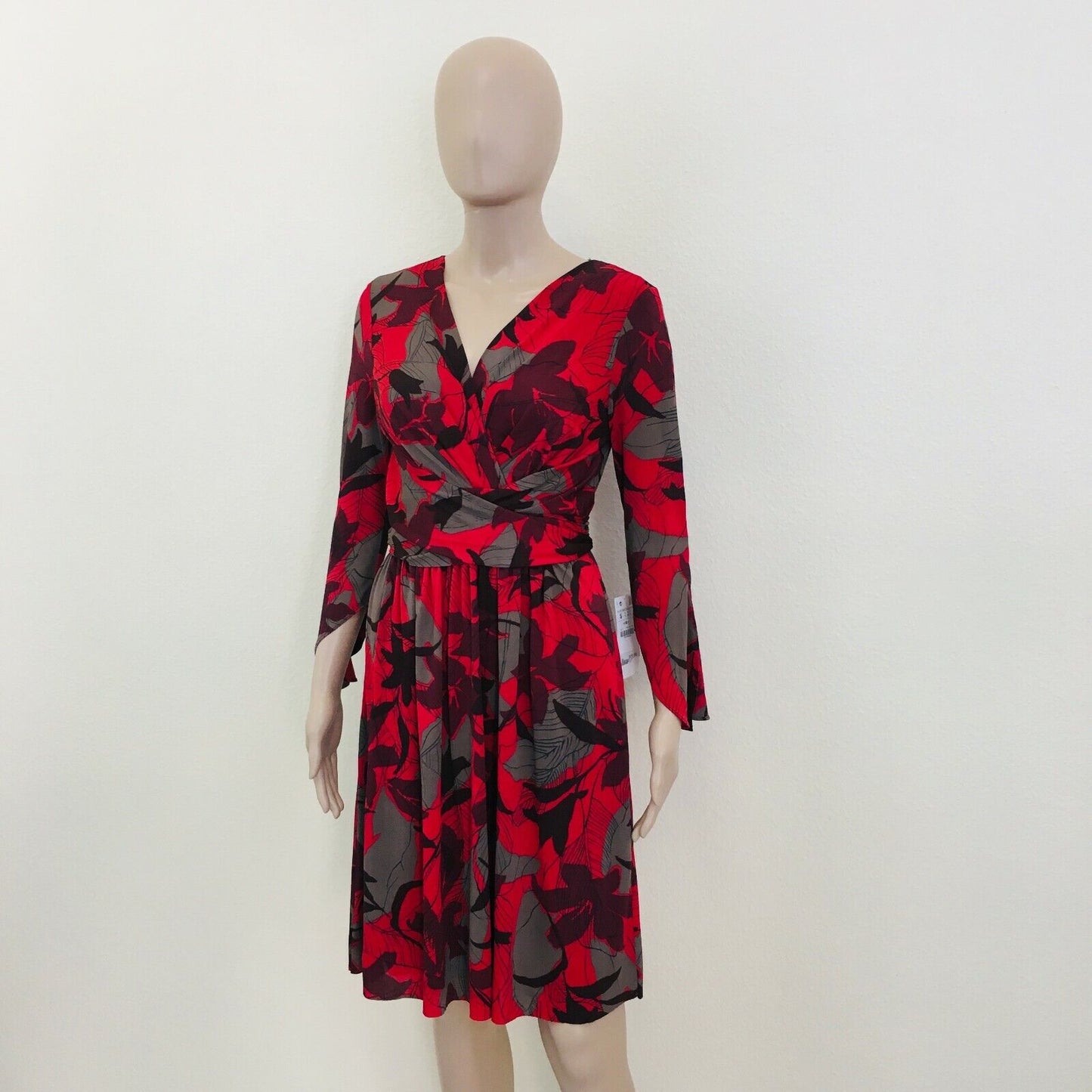 ZARA Red Long Sleeve Dress Size S