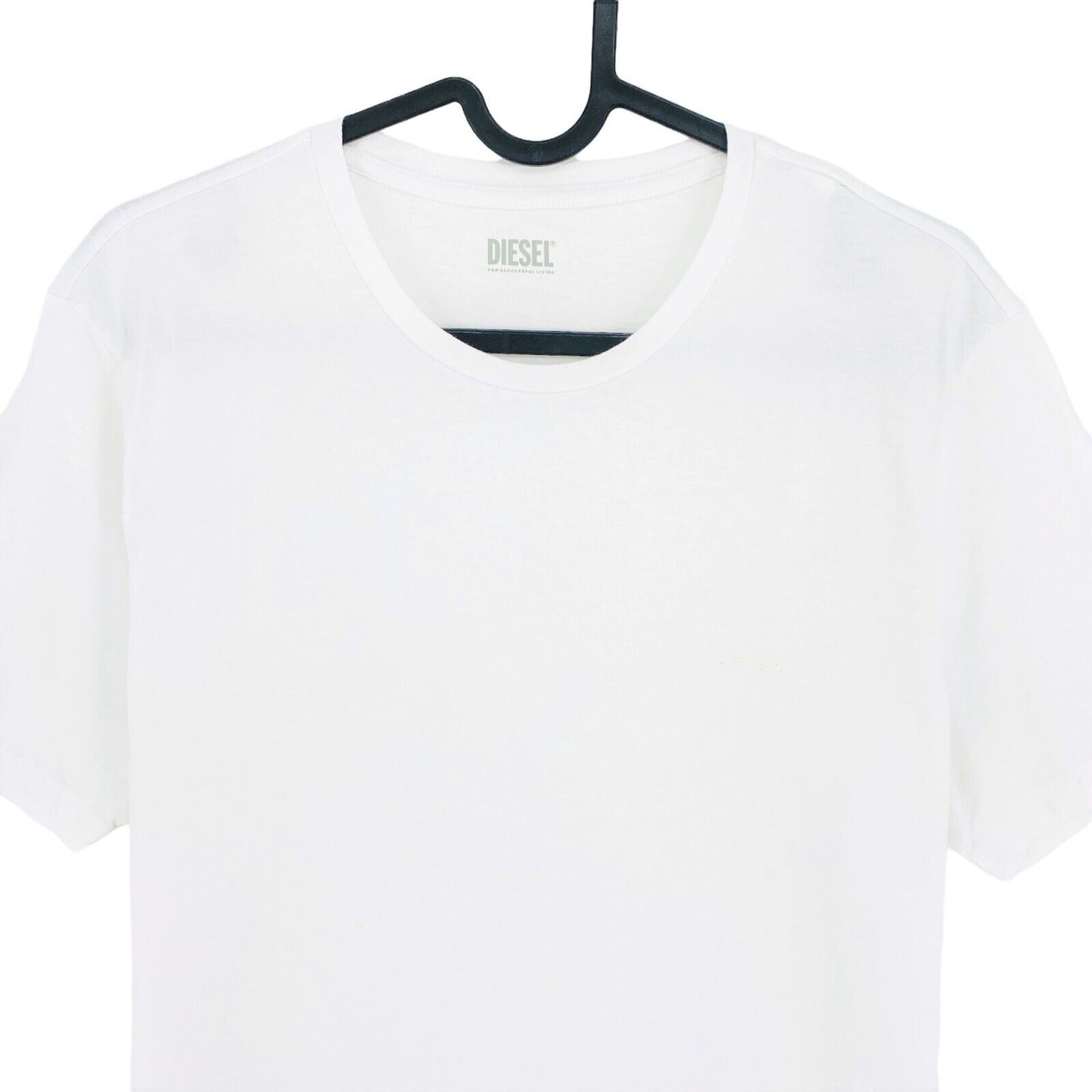 Diesel Blanc Solid Crew Neck T-Shirt Taille L