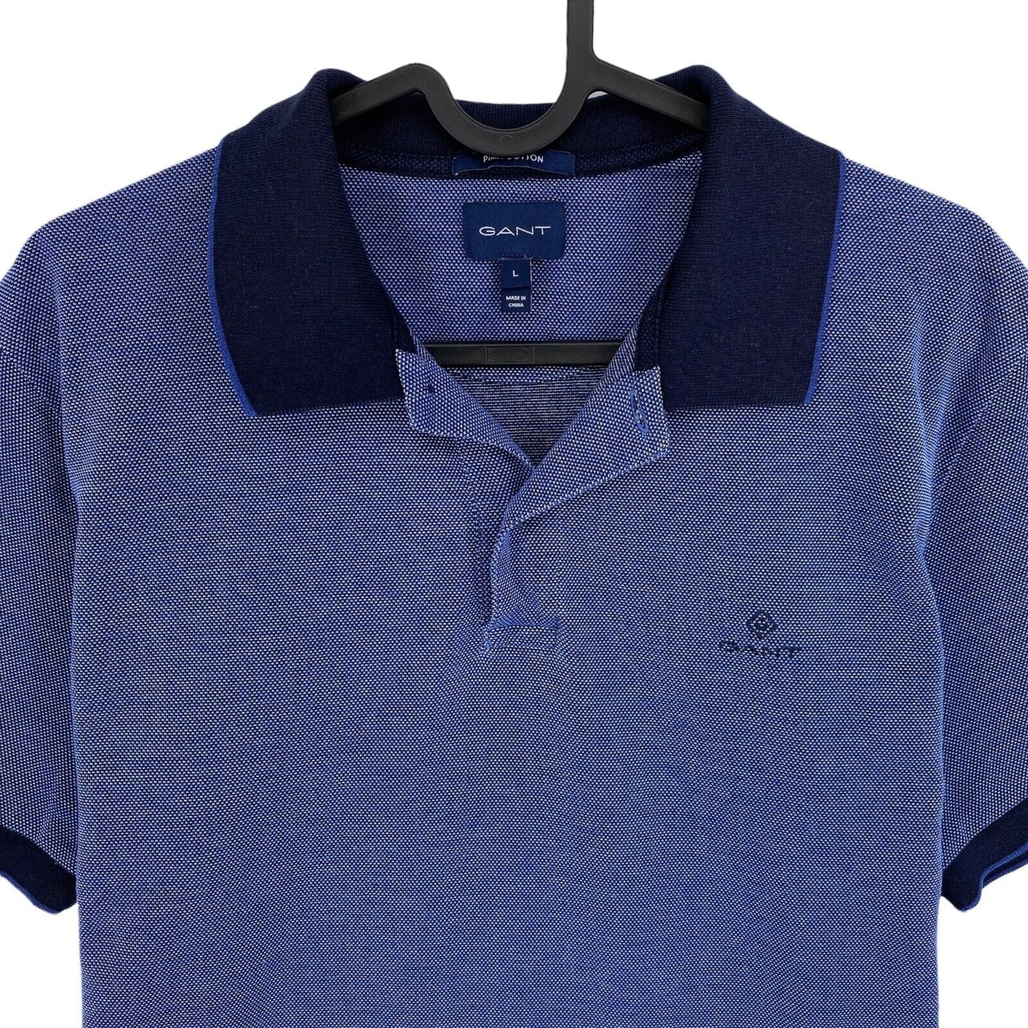 GANT Dark Blue 4-Col Oxford Pique Rugger Polo Shirt Size L