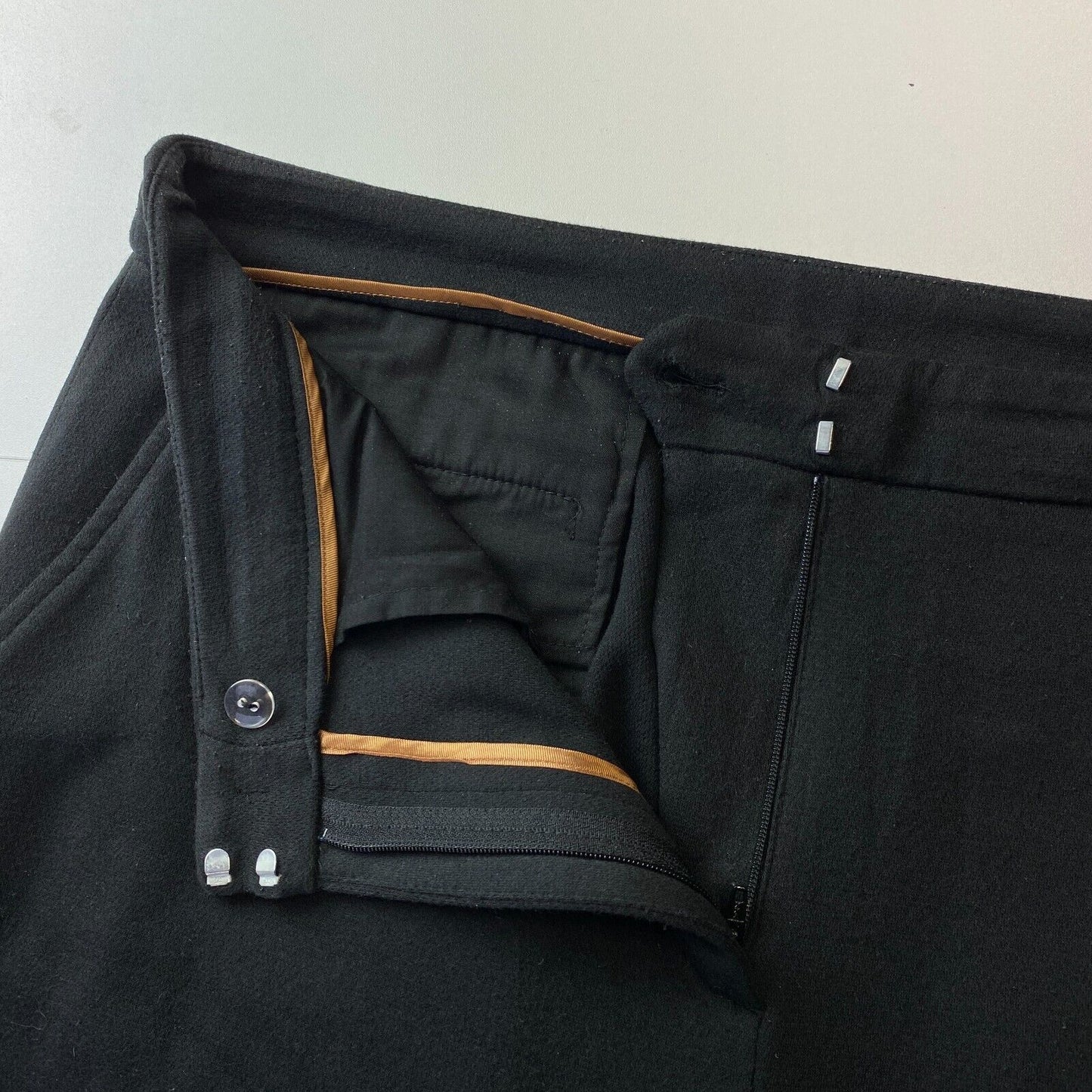 GANT Women Black Regular Fit Cropped Dress Trousers Size EUR 44 UK 16 US 14