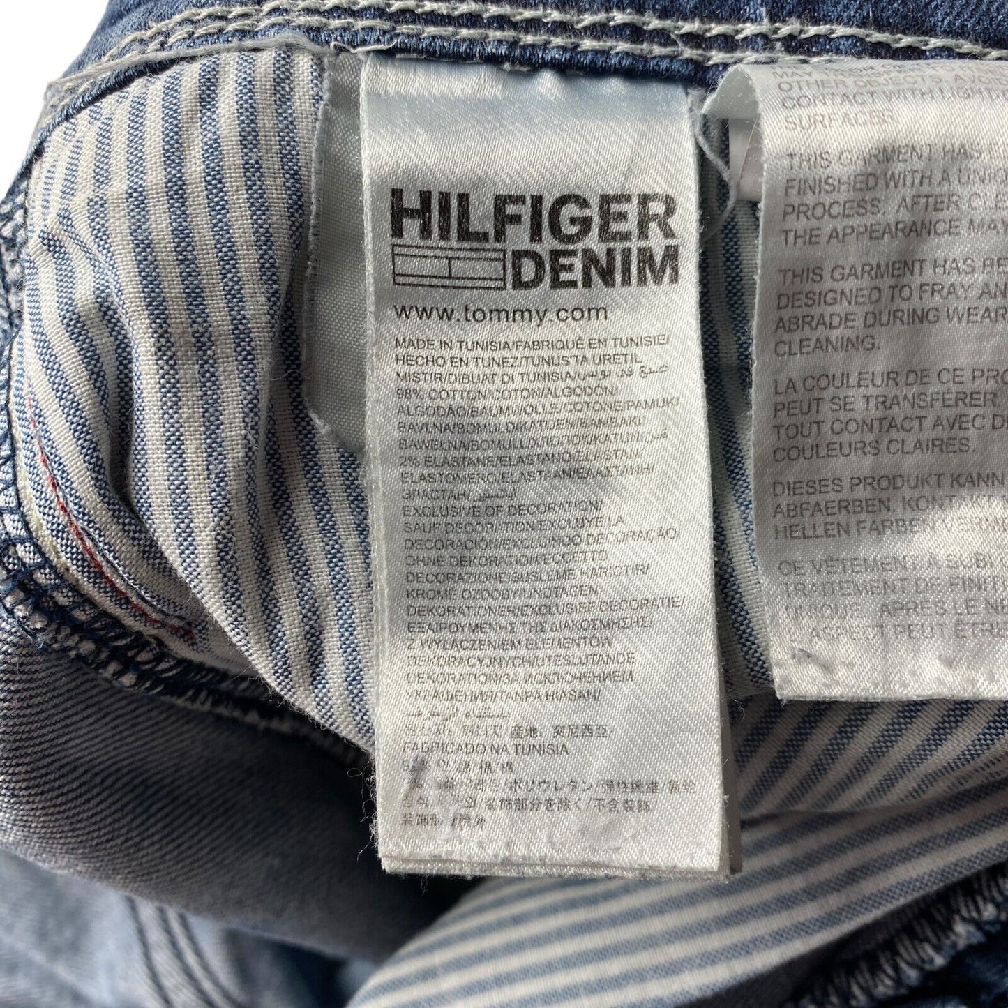 Hilfiger Denim SCANTON Blue Stretch Slim Fit Cropped Jeans W34 L32