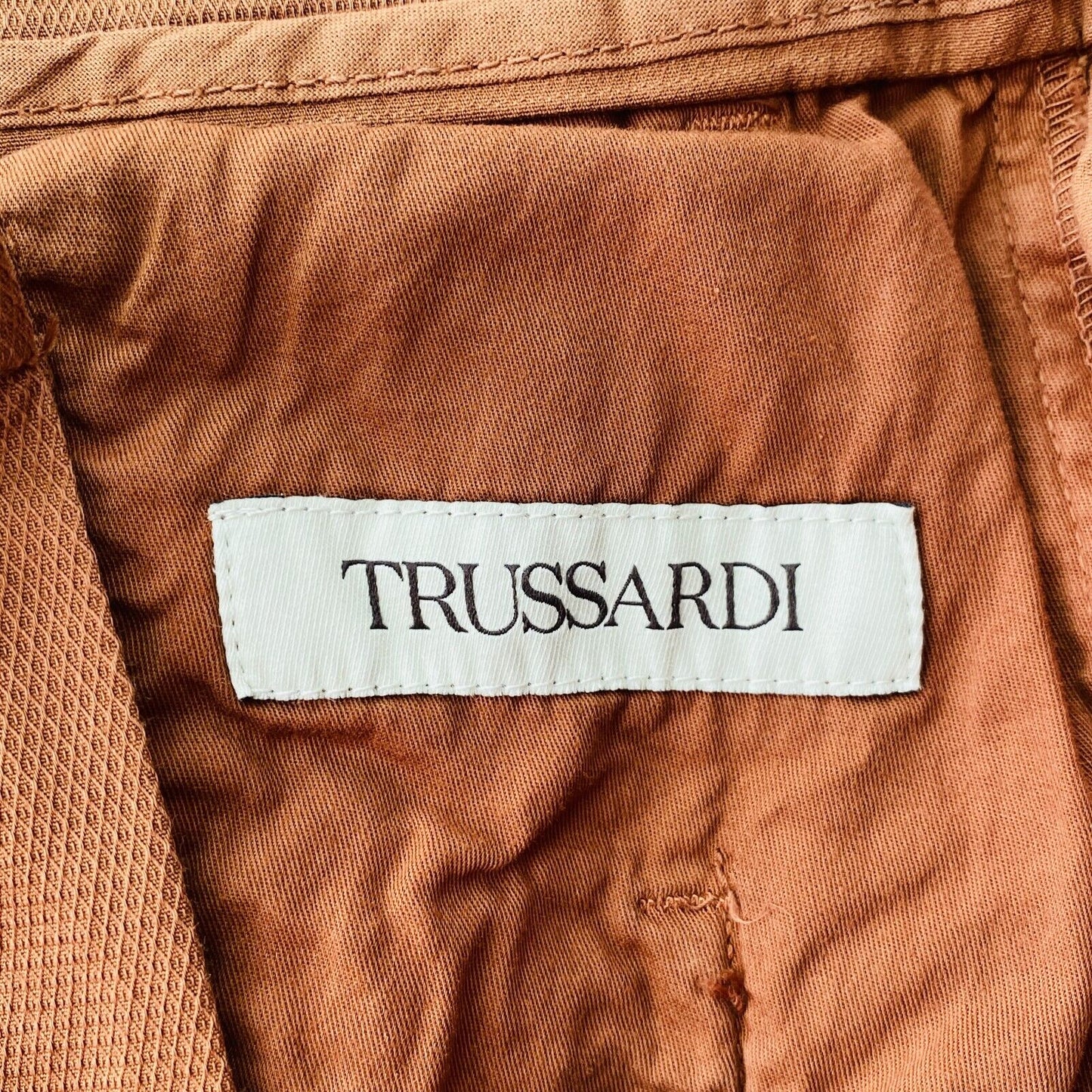 TRUSSARDI Mens Brown Skinny Fit Chino Trousers EUR 54 W36