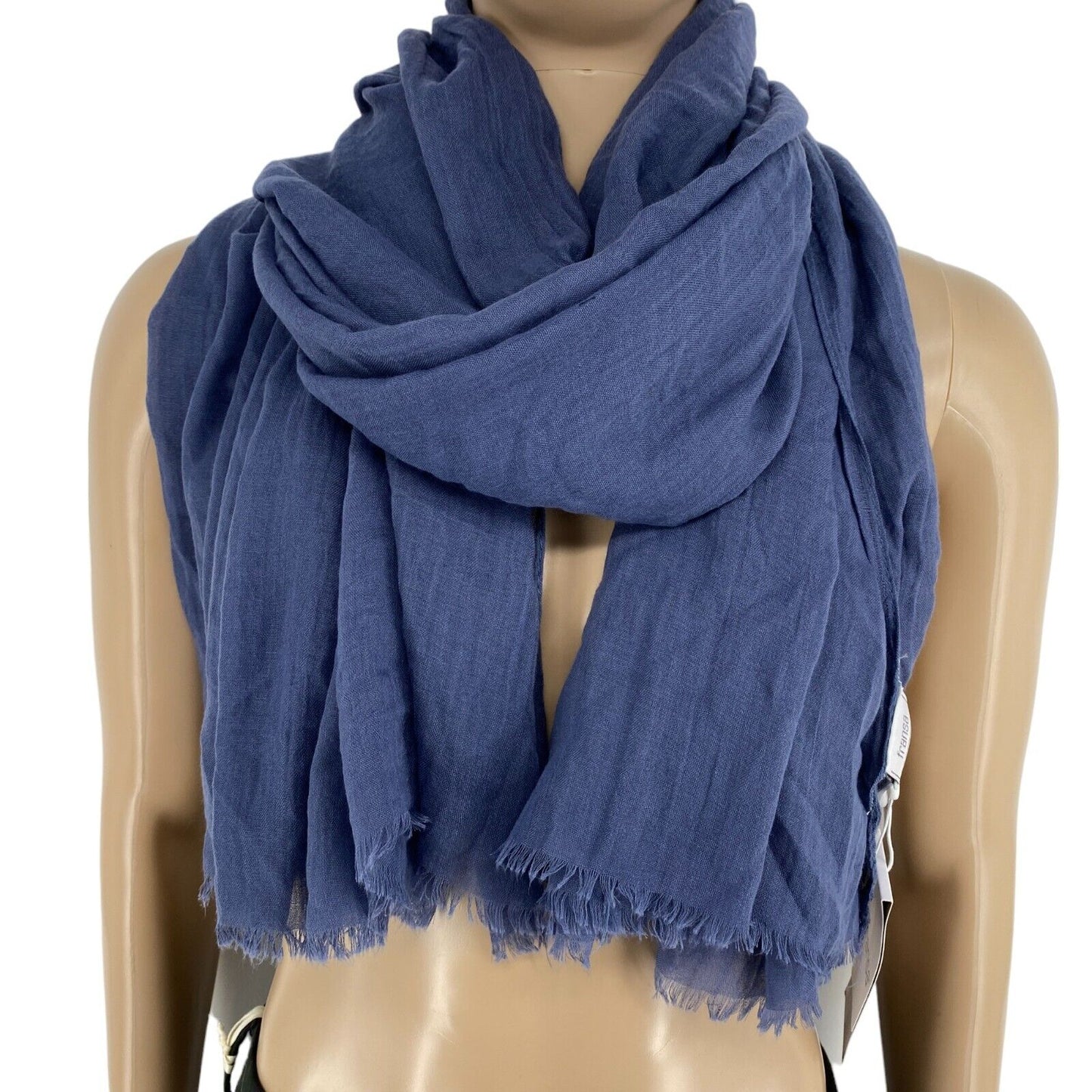 FRANSA Blue Solid Scarf Shawl