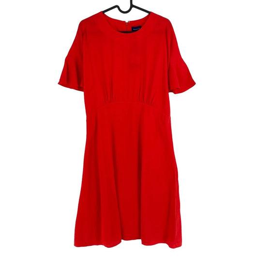 GANT Women Red Twill Knee Dress Size EU 44 UK 16 US 14