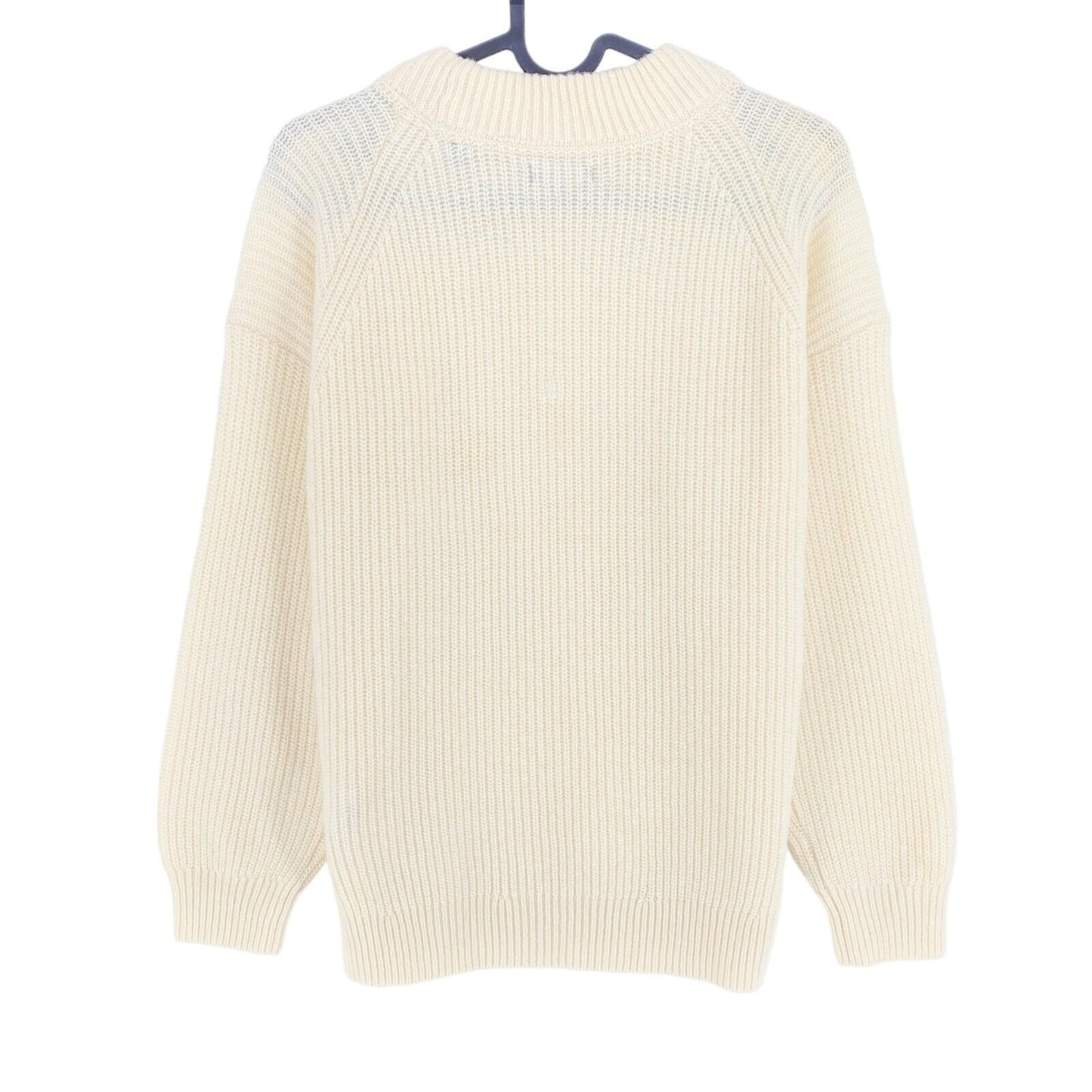 GANT Beige Wool Blend Rib Crew Neck Sweater Jumper Size S