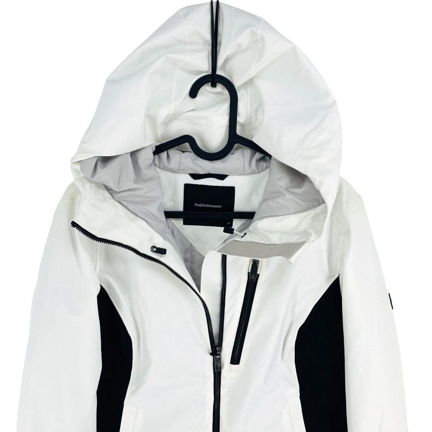 Peak Performance Women White Scoot HIPE CORE+ Ski Hooded Jacket Coat Size M