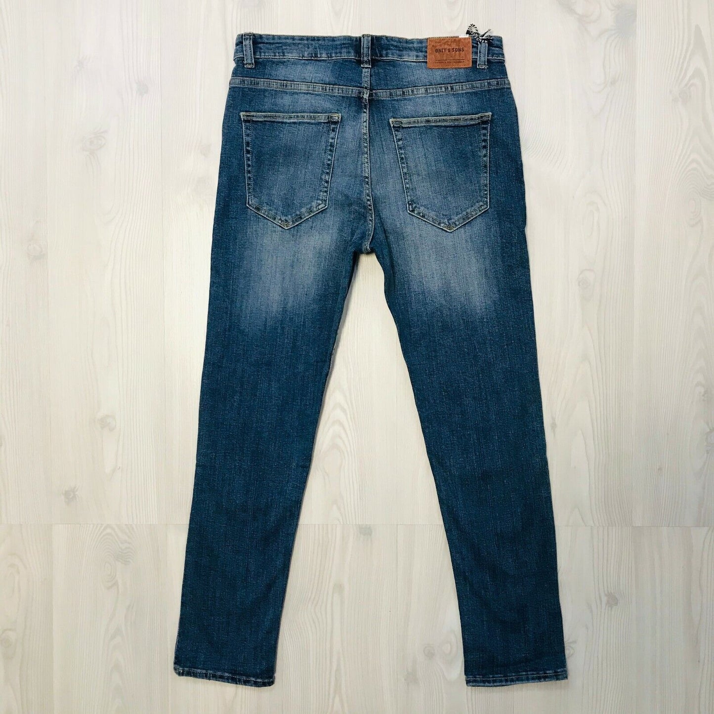 ONLY &amp; SONS Herren Jeans CARROT Fit Slim Fit Blau Zerrissen Größe W32 L32