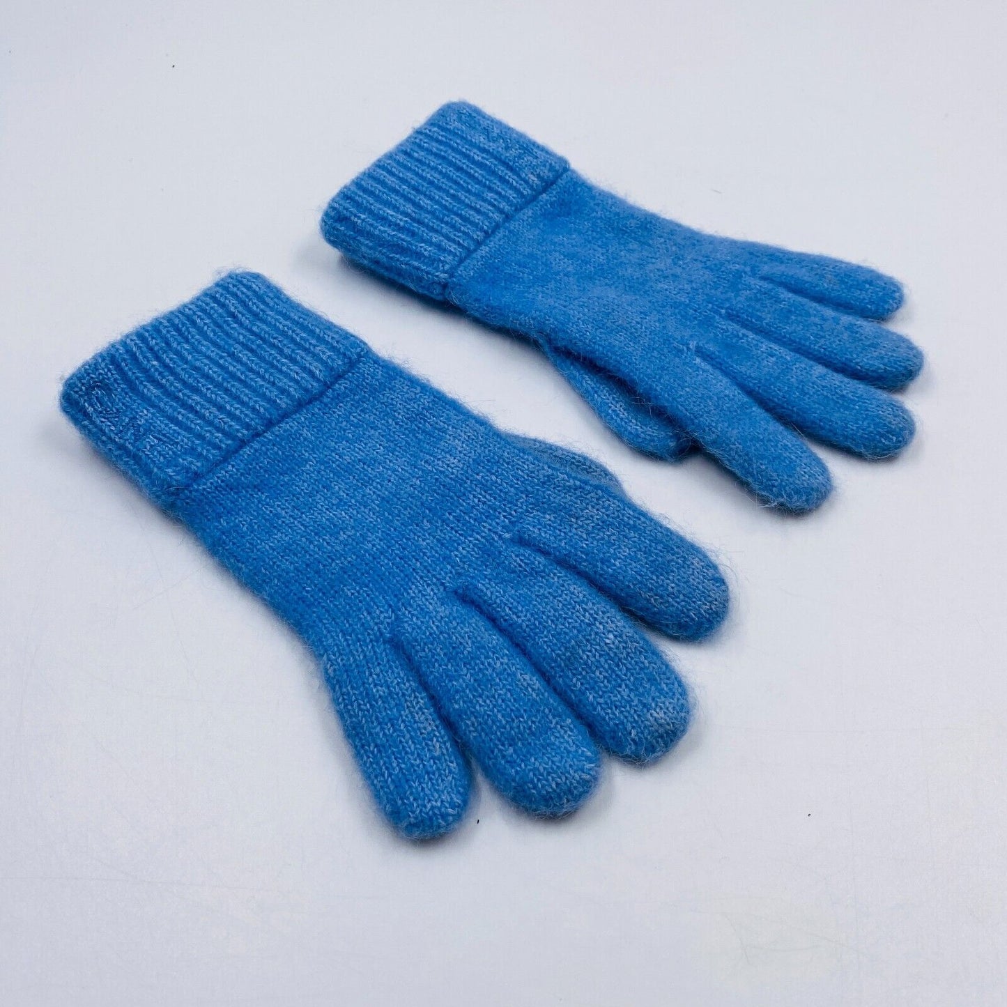 GANT Women Blue Alpaca Wool Blend Warm Knit Gloves One Size