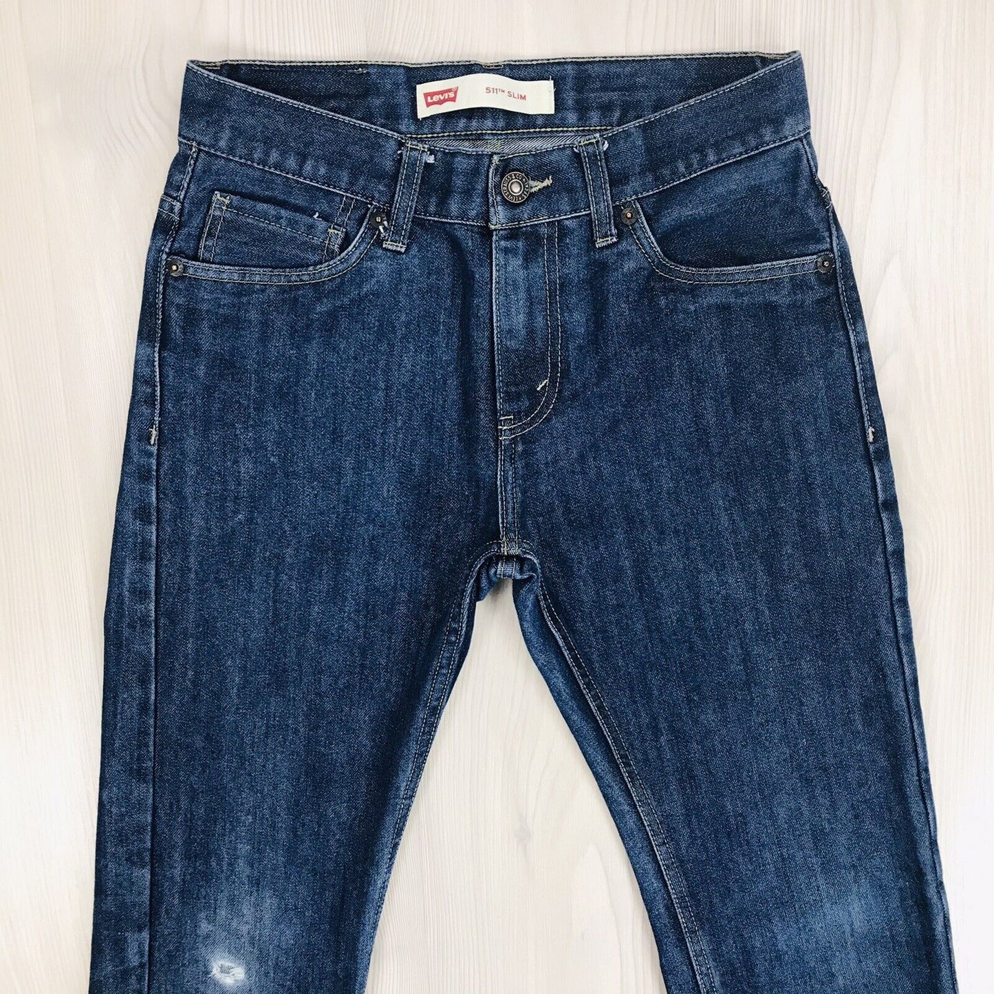 Vintage Levi's 511 Boys Dark Blue Slim Fit Jeans 14 Reg / W27 L27