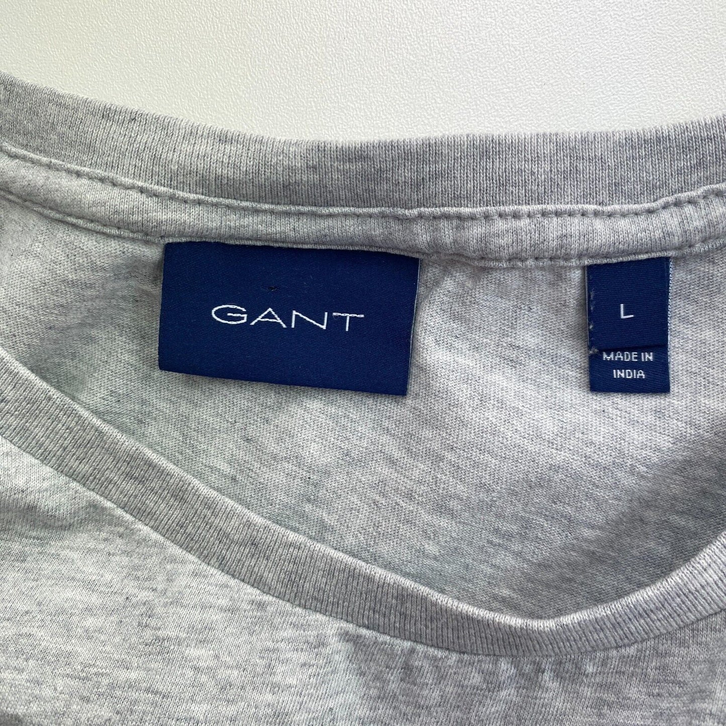 GANT Graues Original T-Shirt mit Rundhalsausschnitt, Größe L