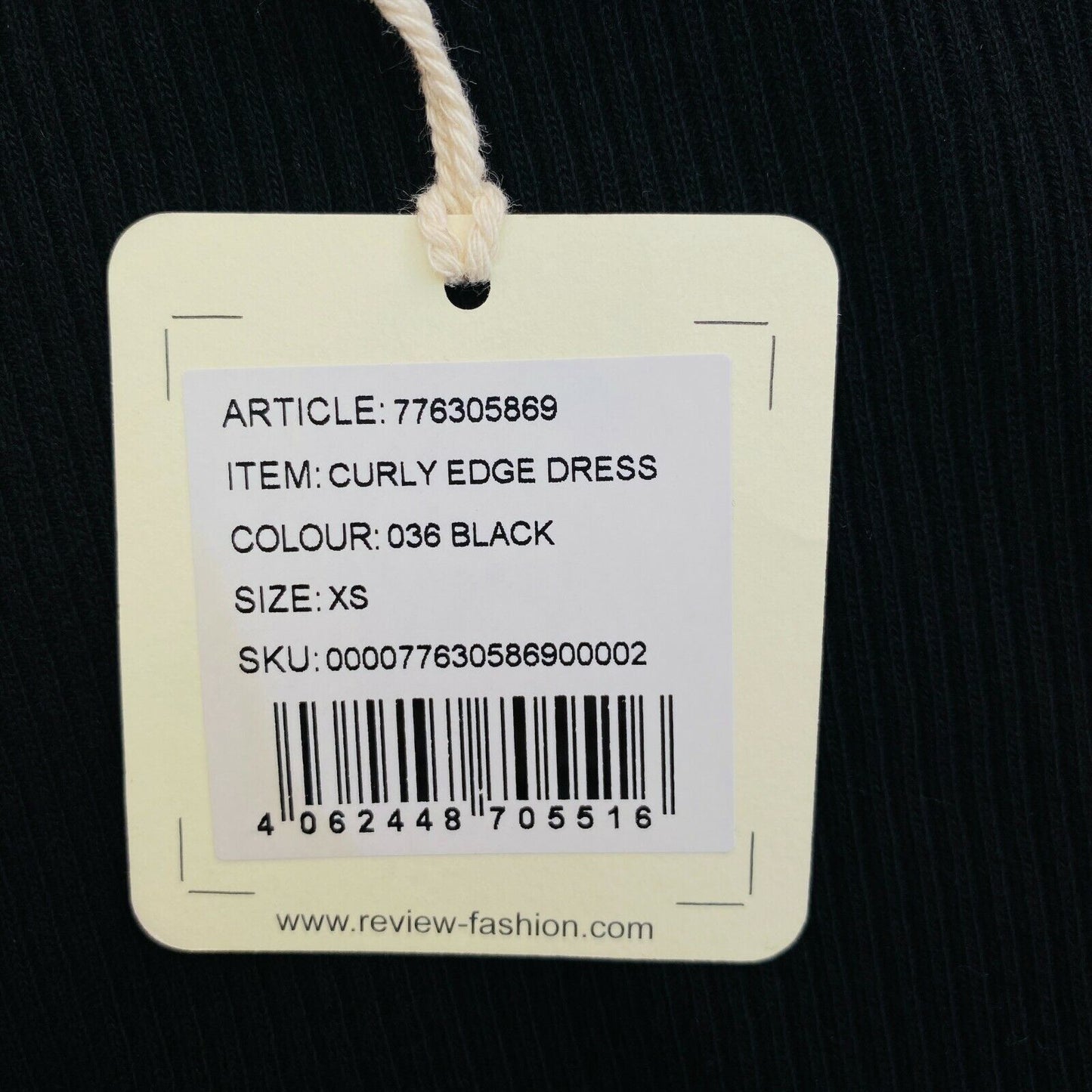 REVIEW Black Curly Edge Slim Dress Size XS