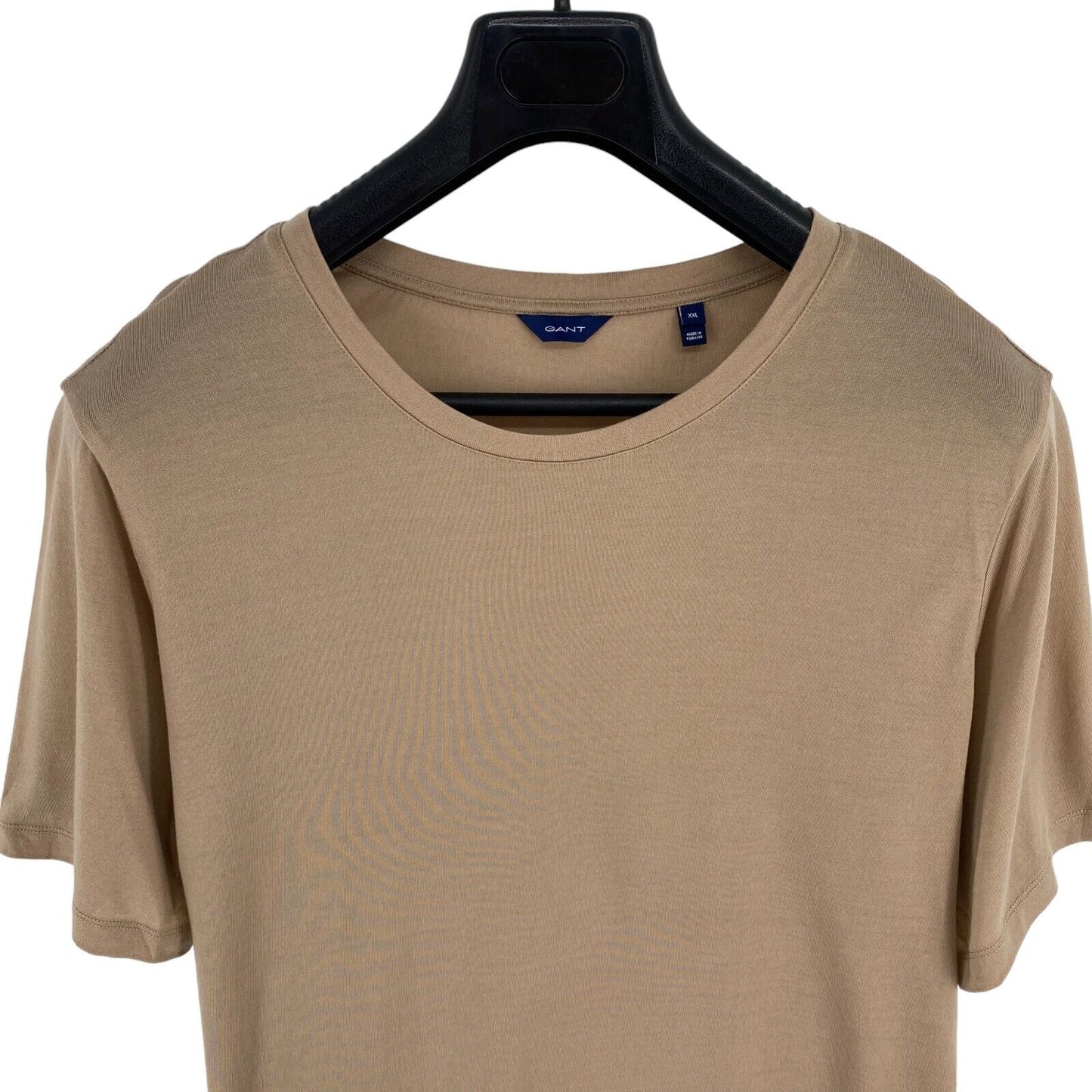 GANT Women Dark Beige Relaxed Draped Crew Neck SS T Shirt Size 2XL XXL