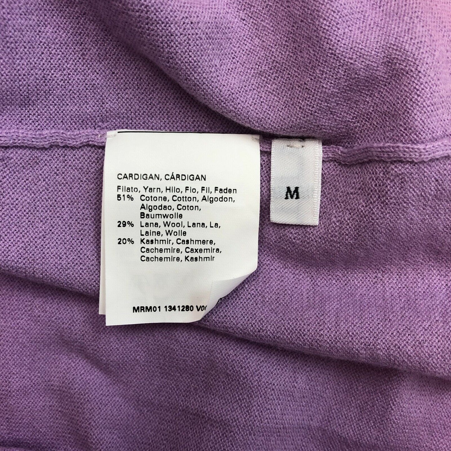 UVP 125 € PERSONA Lila Strickjacke aus Baumwoll-Woll-Kaschmir-Mischung, Größe M