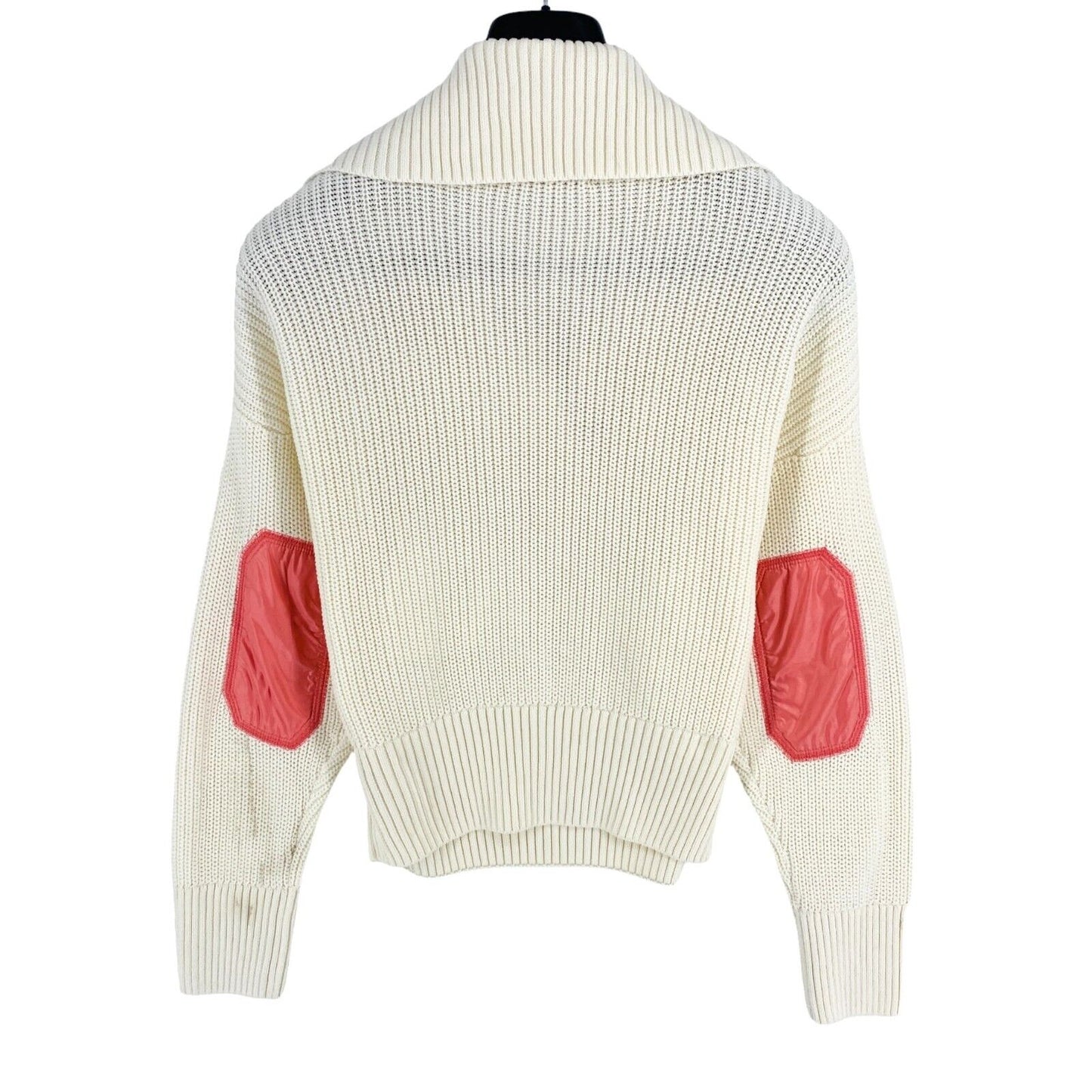 TOM TAILOR DENIM Women Beige Cropped Knitted High Neck Jumper Sweater Size L