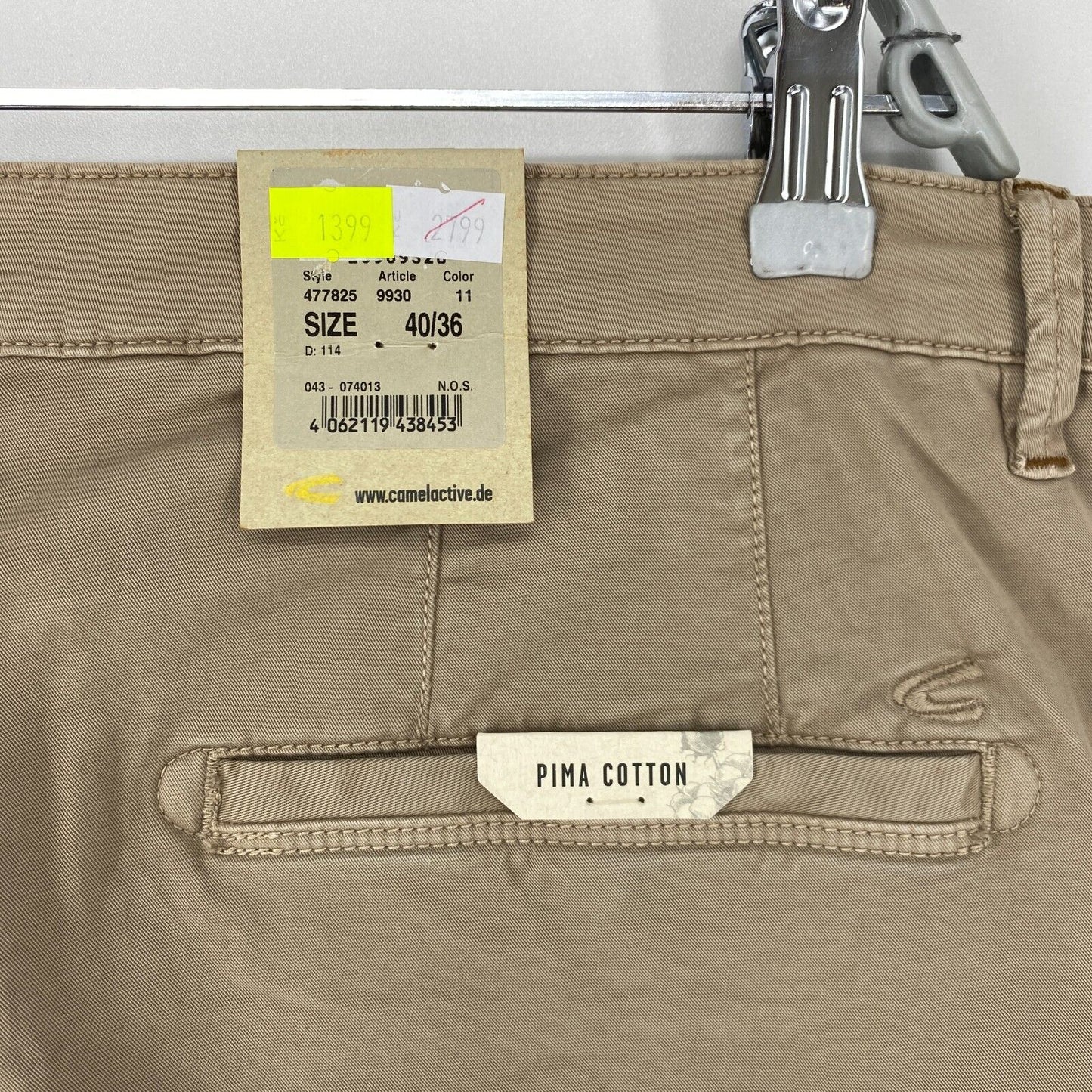 Camel Active Pantalon chino coupe slim moderne MADISON beige W40 L36