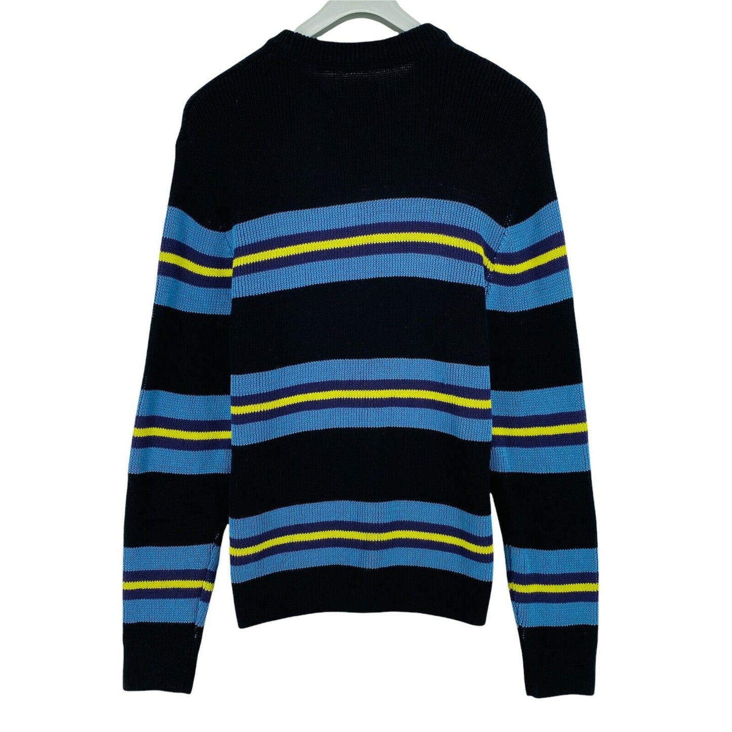 MCNEAL Black Striped Crew Neck Cotton Blend Sweater Jumper Size XL