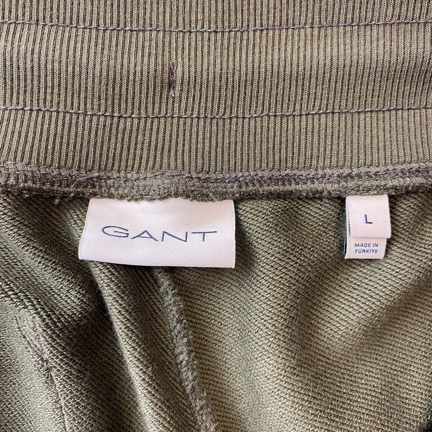 GANT Khaki Green Mens Regular Fit Cuffed Sweatpants Trousers L