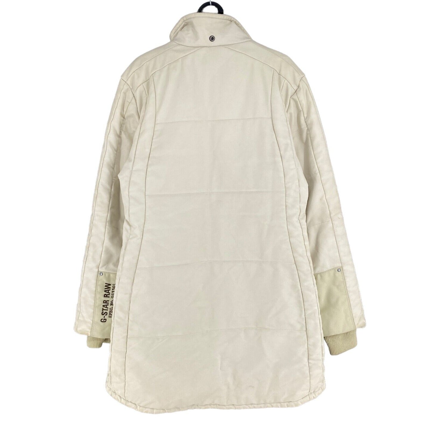 G-STAR RAW RAFTER Cream White 100% Cotton Padded Parka Jacket Coat Size L