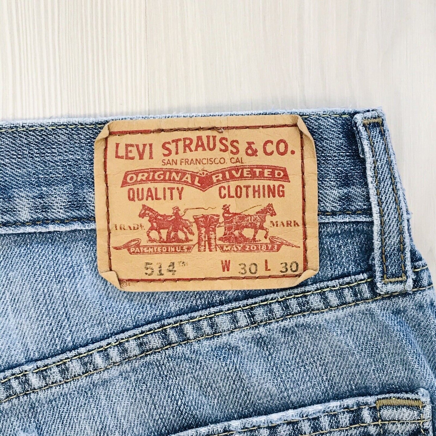 Levi's 514 Custom Made Blue Slim Straight Fit Cut-Off Shorts Size W30