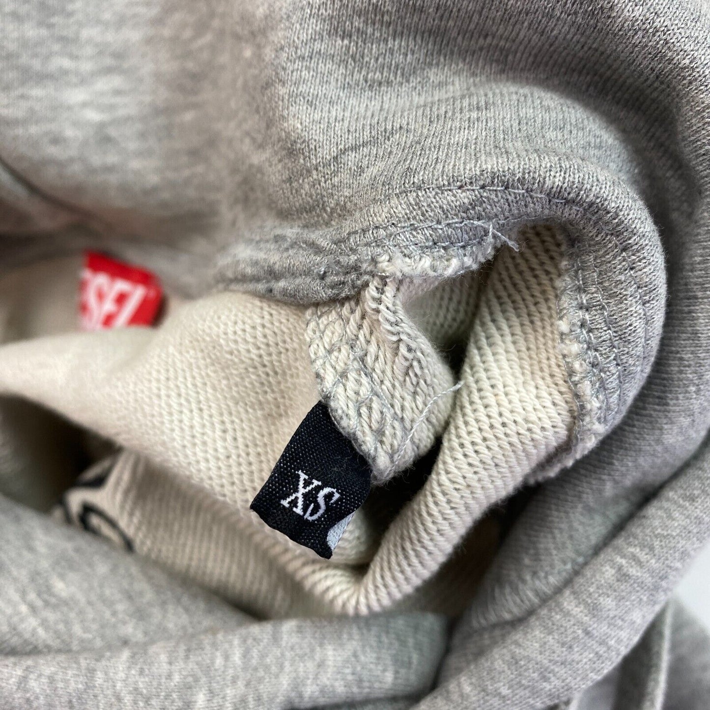 DIESEL Kapuzenpullover mit Logo, grau, Größe XS