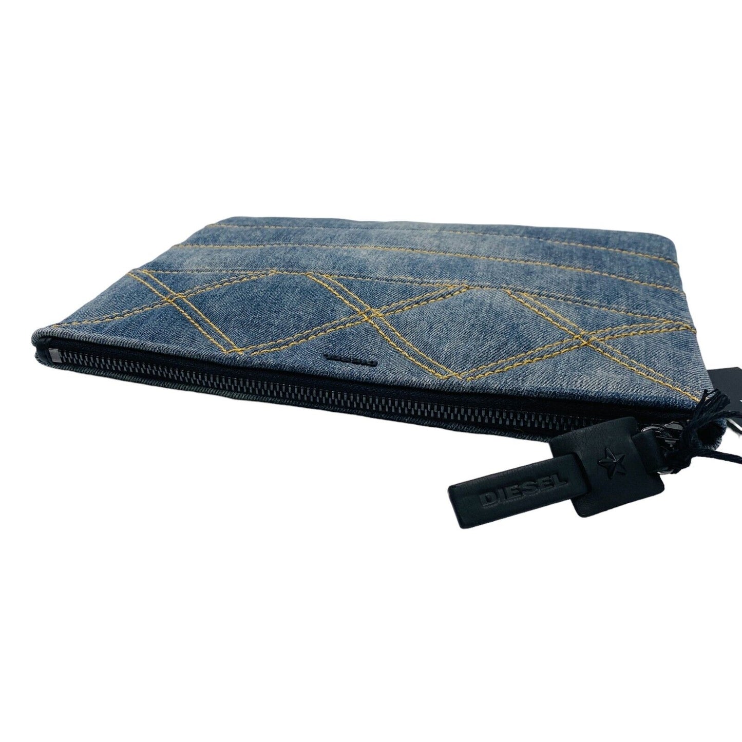 DIESEL Blue Cotton Denim Jeans Tablet Documents Case Bag