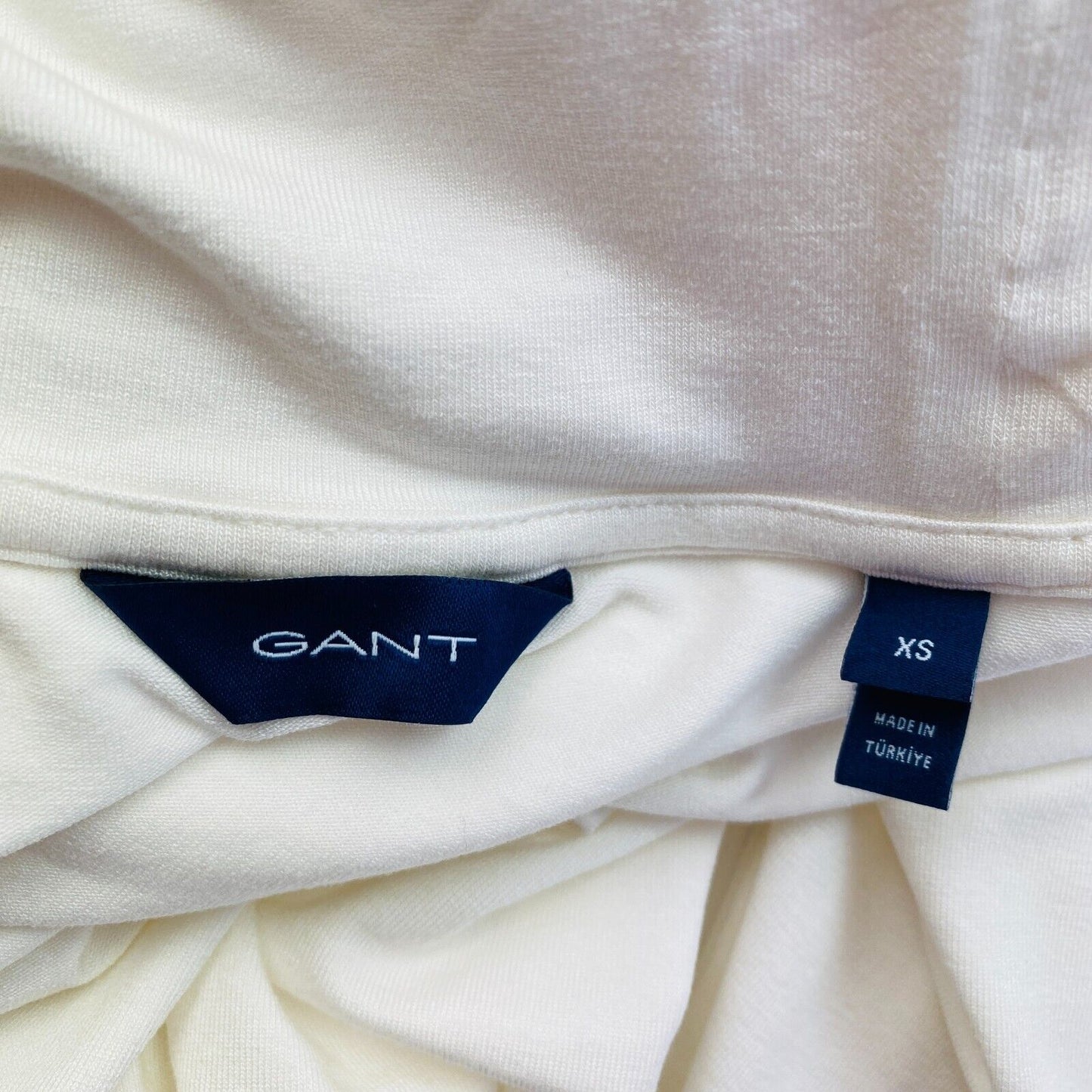 GANT T-Shirt aus weißem Jersey mit Rollkragen und langen Ärmeln, Größe XS