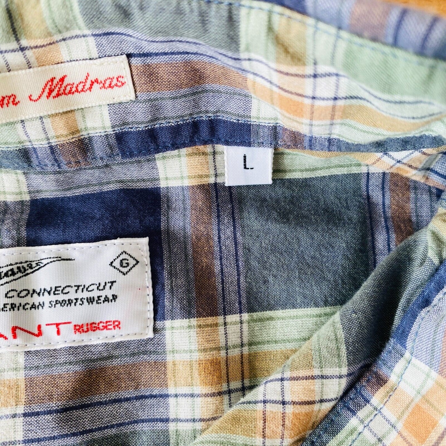 GANT Coloured Check Fall Handloom Madras Shirt Size L