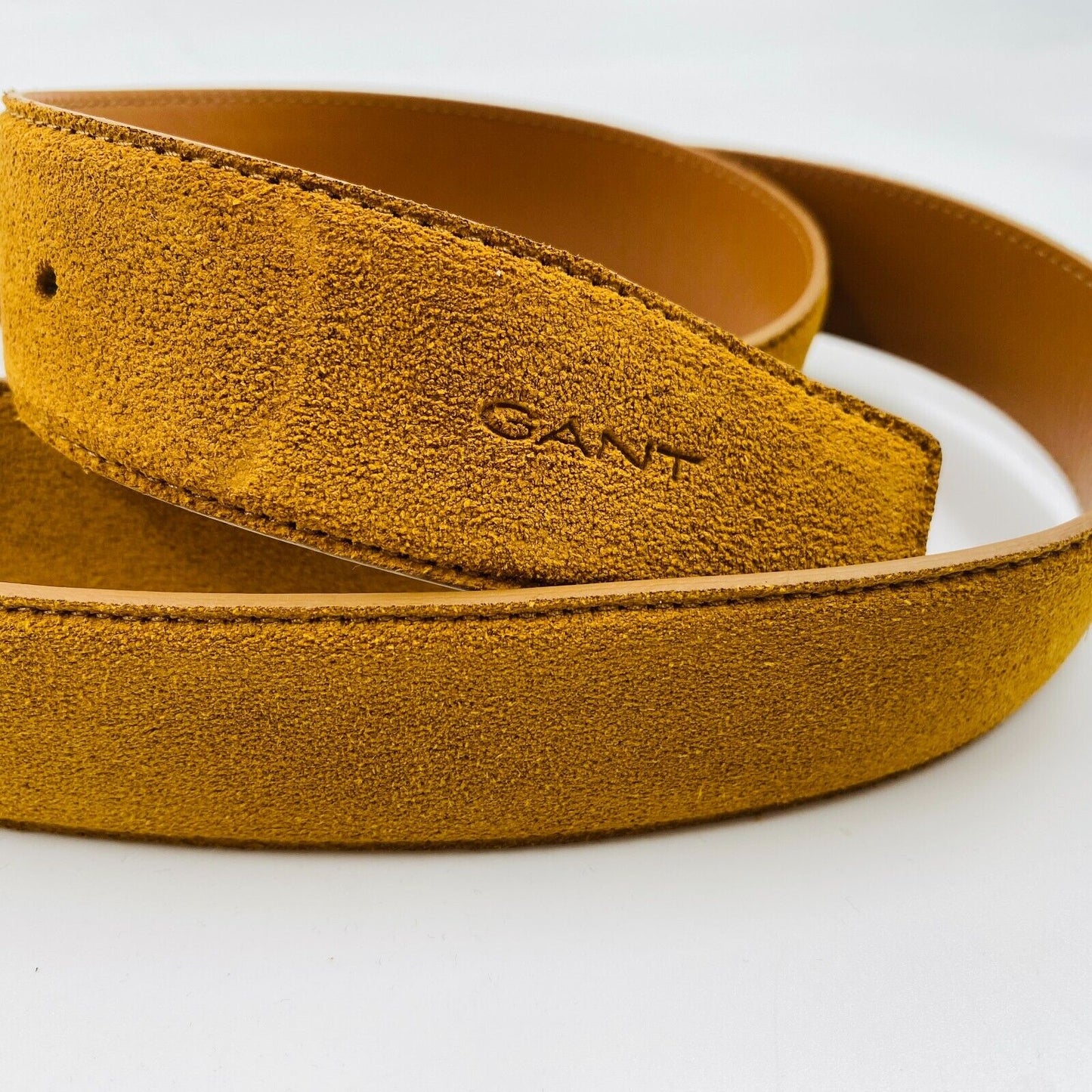 GANT Mens Brown Classic Suede Leather Belt Size 110 cm 43 Inches