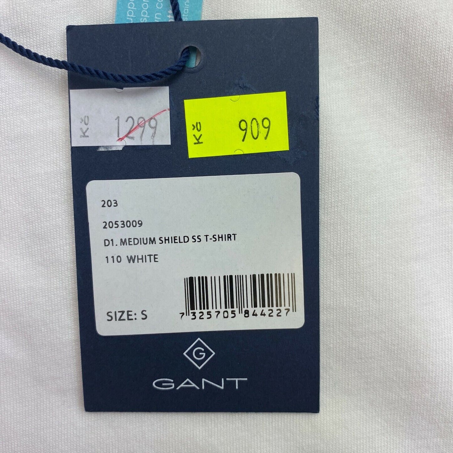 GANT White Medium Shield Crew Neck T Shirt Size S