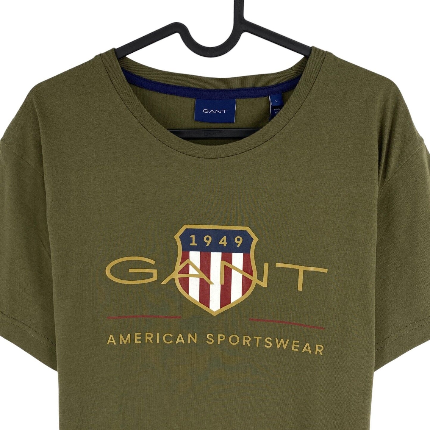 GANT Men Green Archive Shield Crew Neck Short Sleeve T Shirt Size L