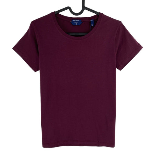 GANT T-shirt à col rond en coton Pima violet foncé taille XS